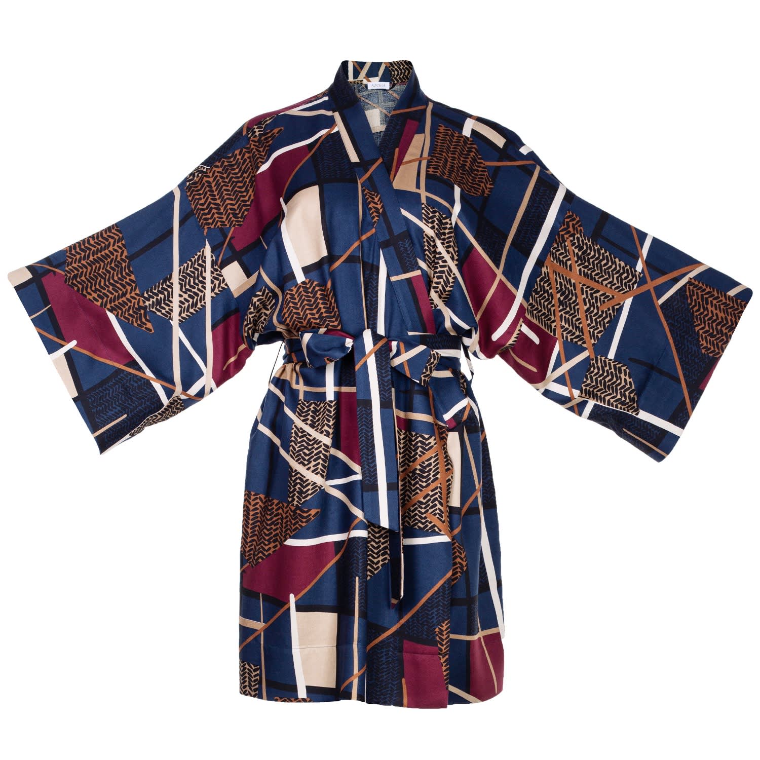 Multicolor Short Kimono Style Wrap 