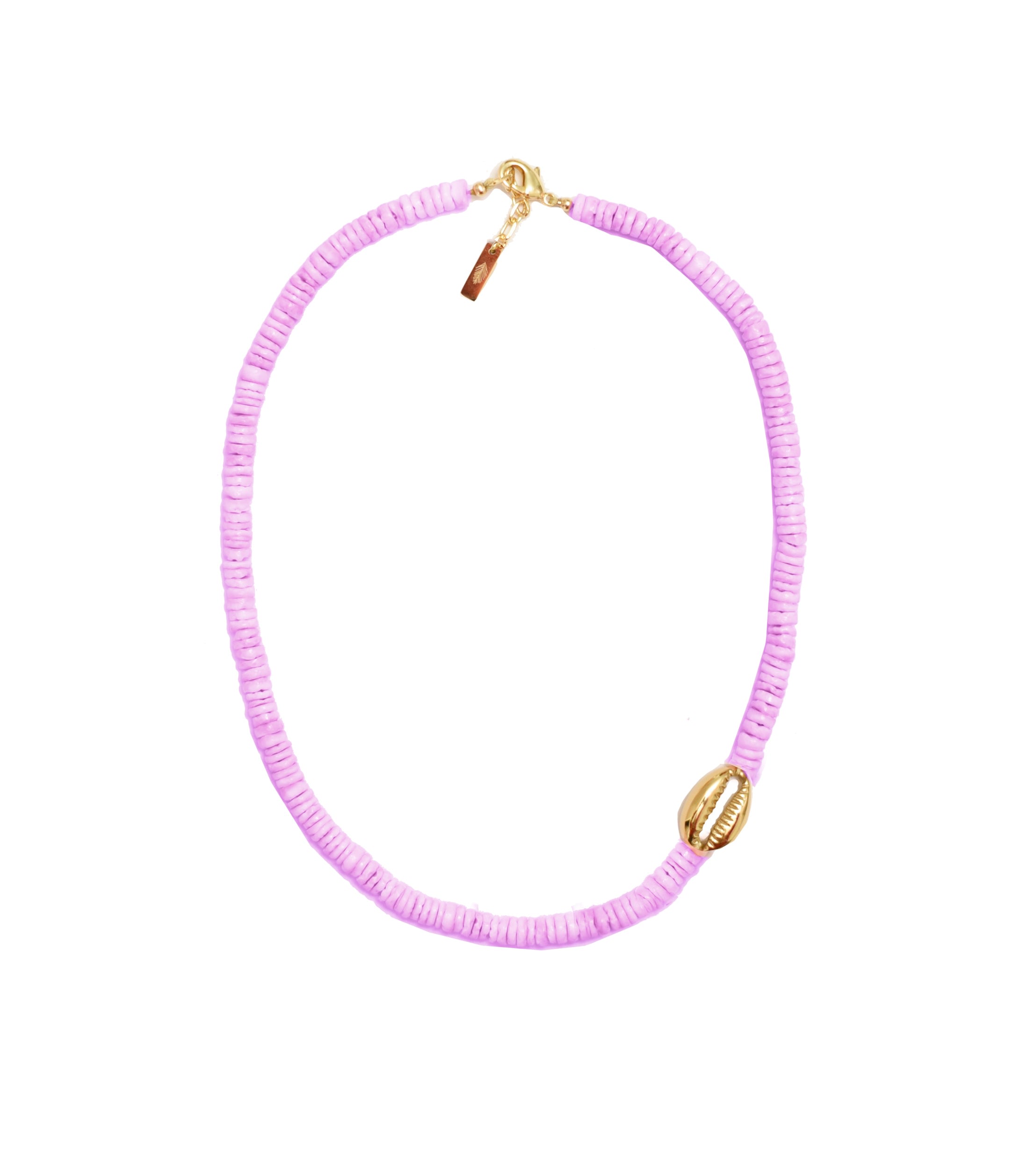 Adriana Pappas Designs Women's Heishi Mini Gold Shell Choker - Lavender In Multi
