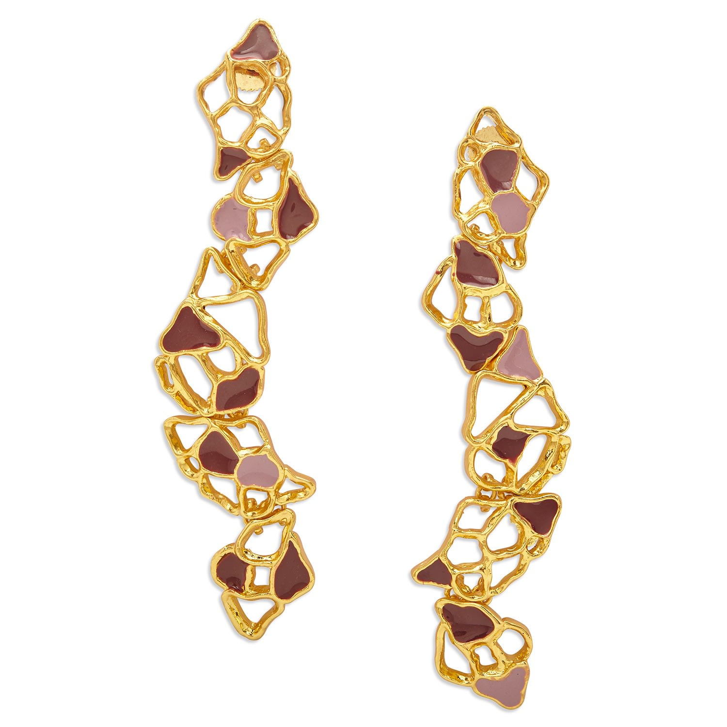 Women’s Gold And Enamel Gaia Drop Earrings Dhwani Bansal