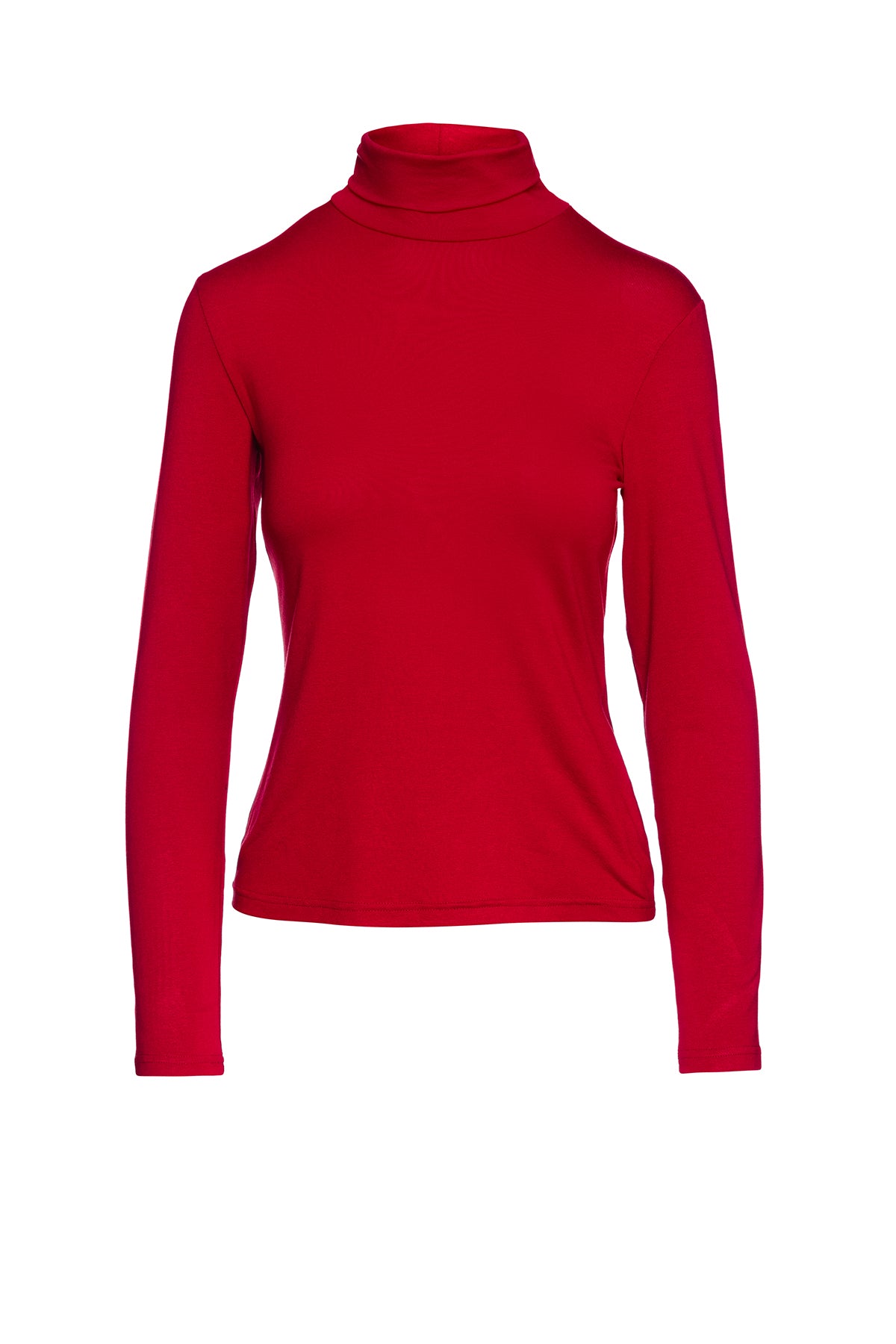 Conquista Women's Red Turtle Neck Top By  In Red