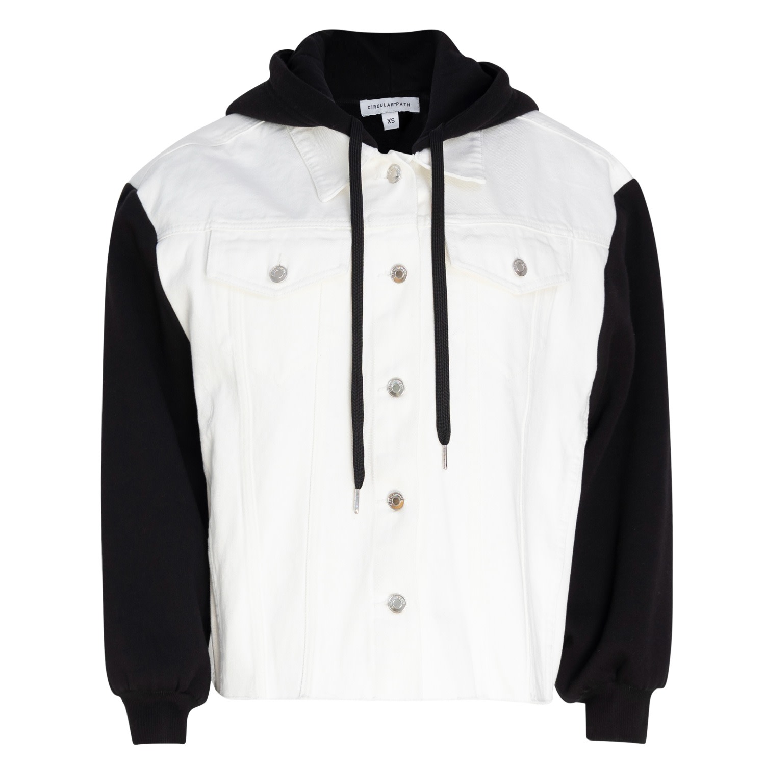 Circular Path Women's Black / White Combo Jean Jacket - White-black In White
