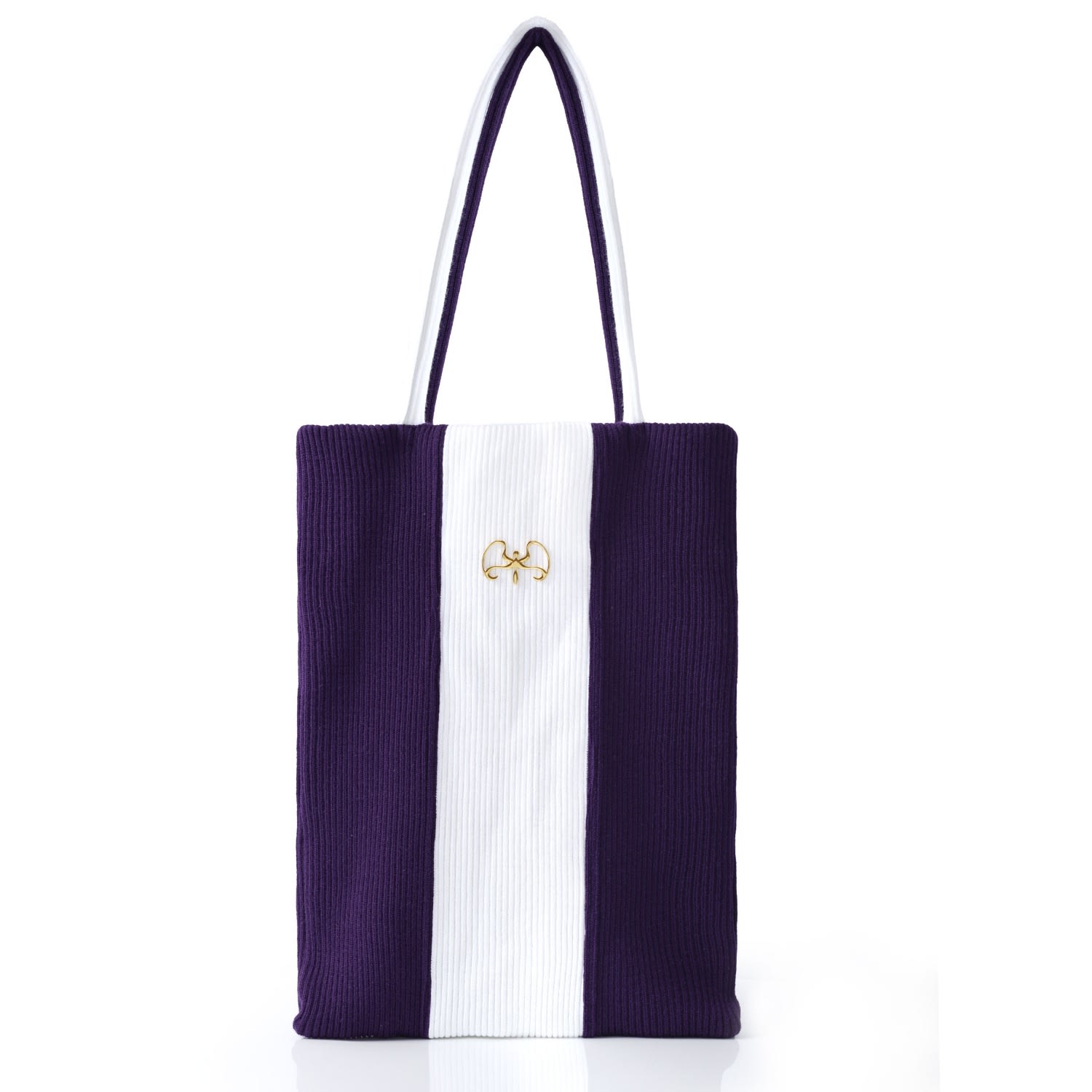 Women’s White / Pink / Purple Forager - Rib Knit Tote Bag White Purple Kargede