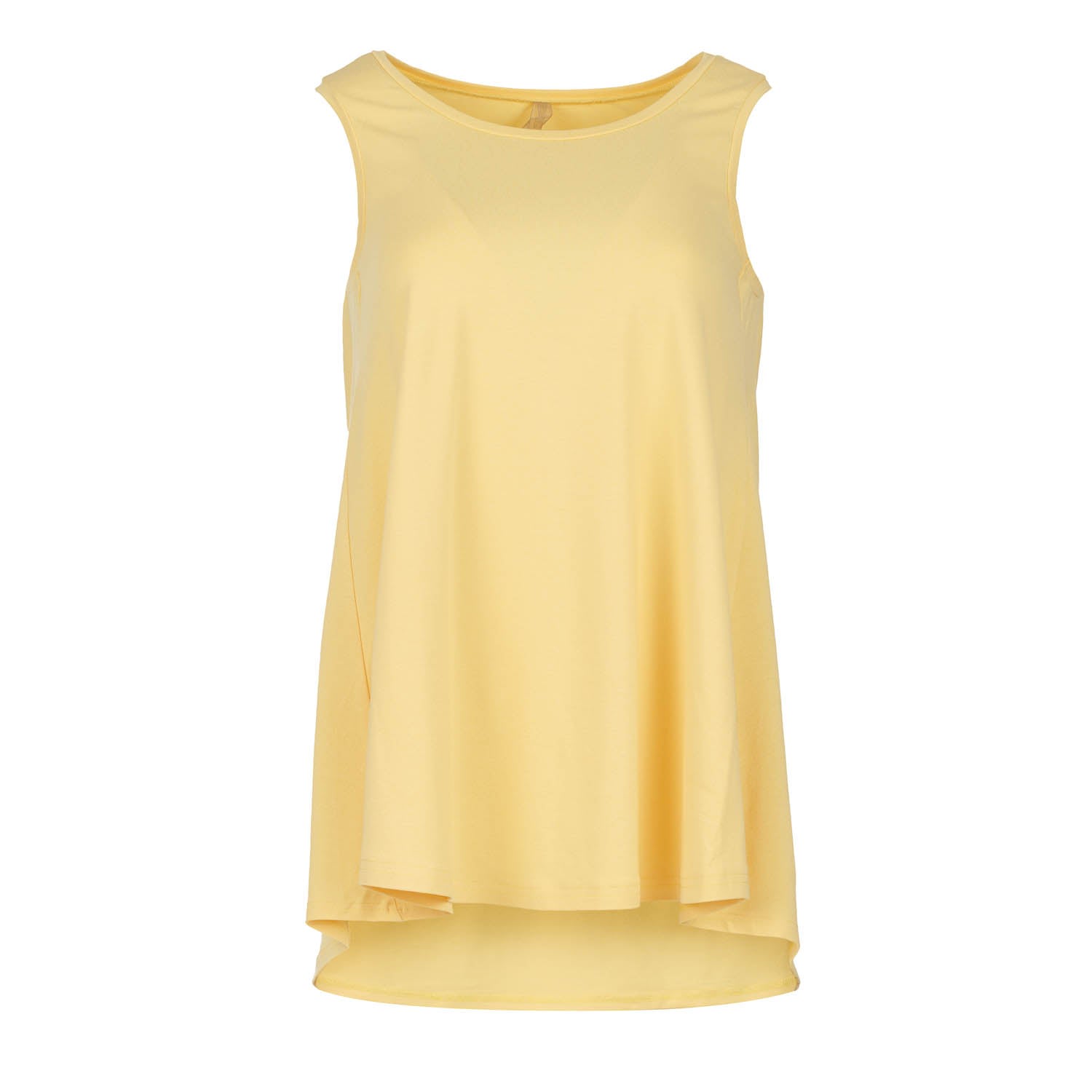 Conquista Women's Yellow / Orange Yellow Sleeveless Top With Rounded Hemline In Yellow/orange