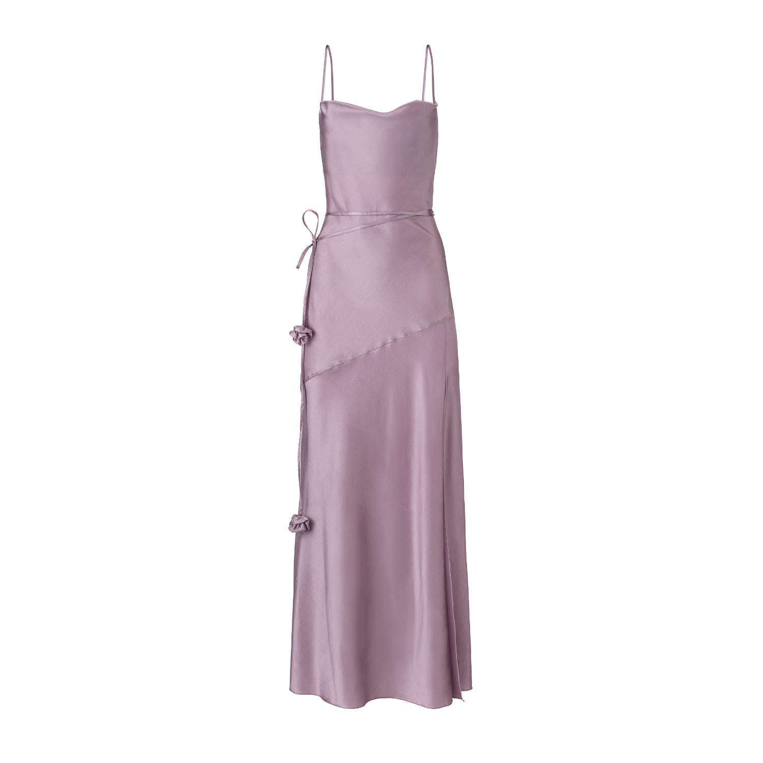 Women's Pink Floor Lenght Satin Dress In Purple | Small | Lita Couture