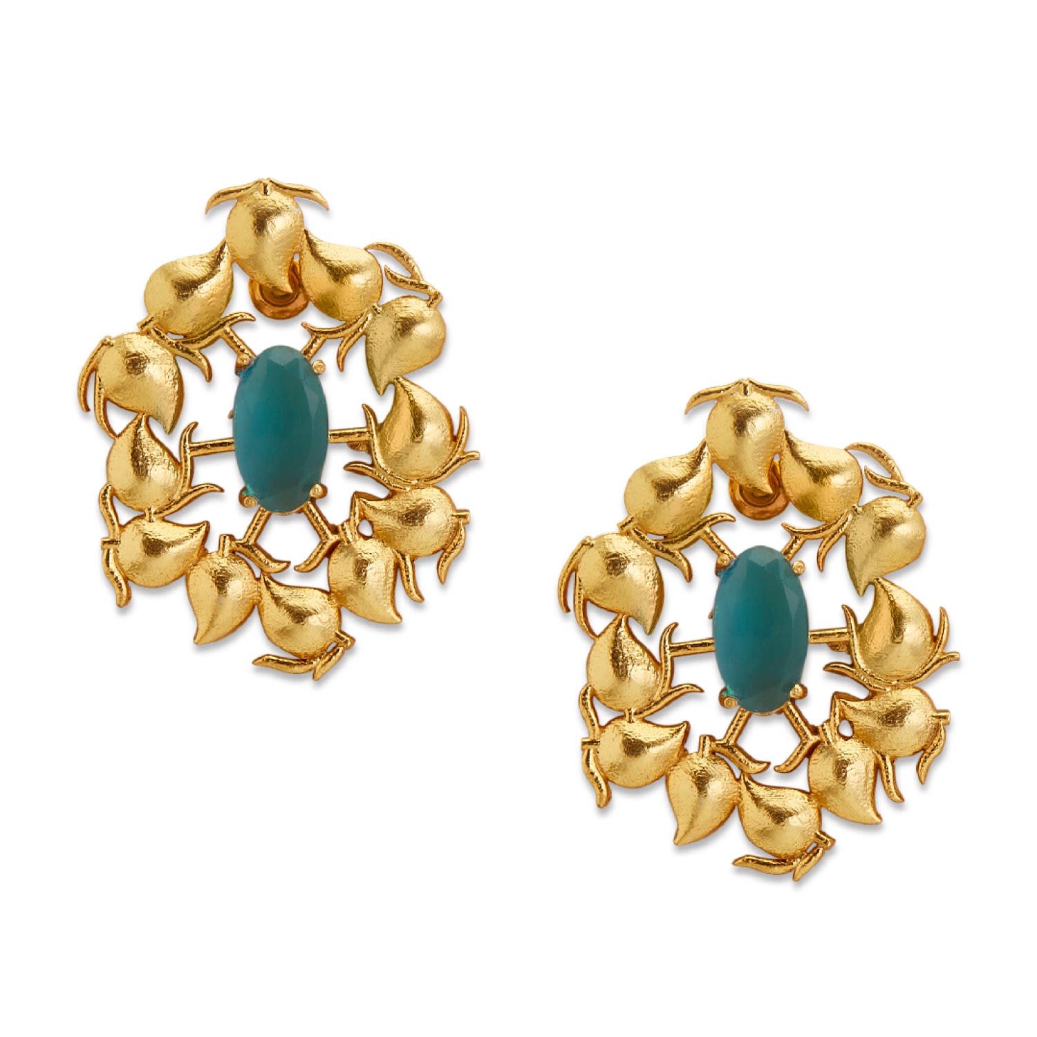 Women’s Gold Keri Earrings With Blue Topaz Dhwani Bansal