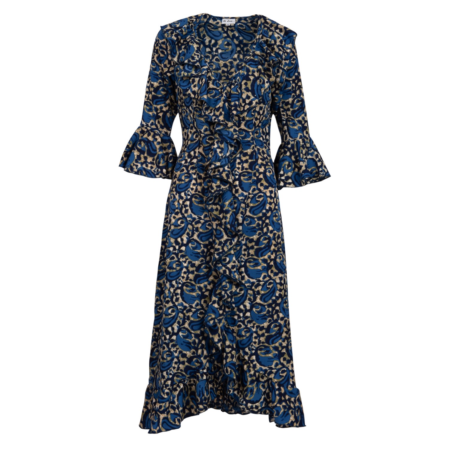 At Last... Women's Blue Felicity Midi Dress Navy Swirl In Blue