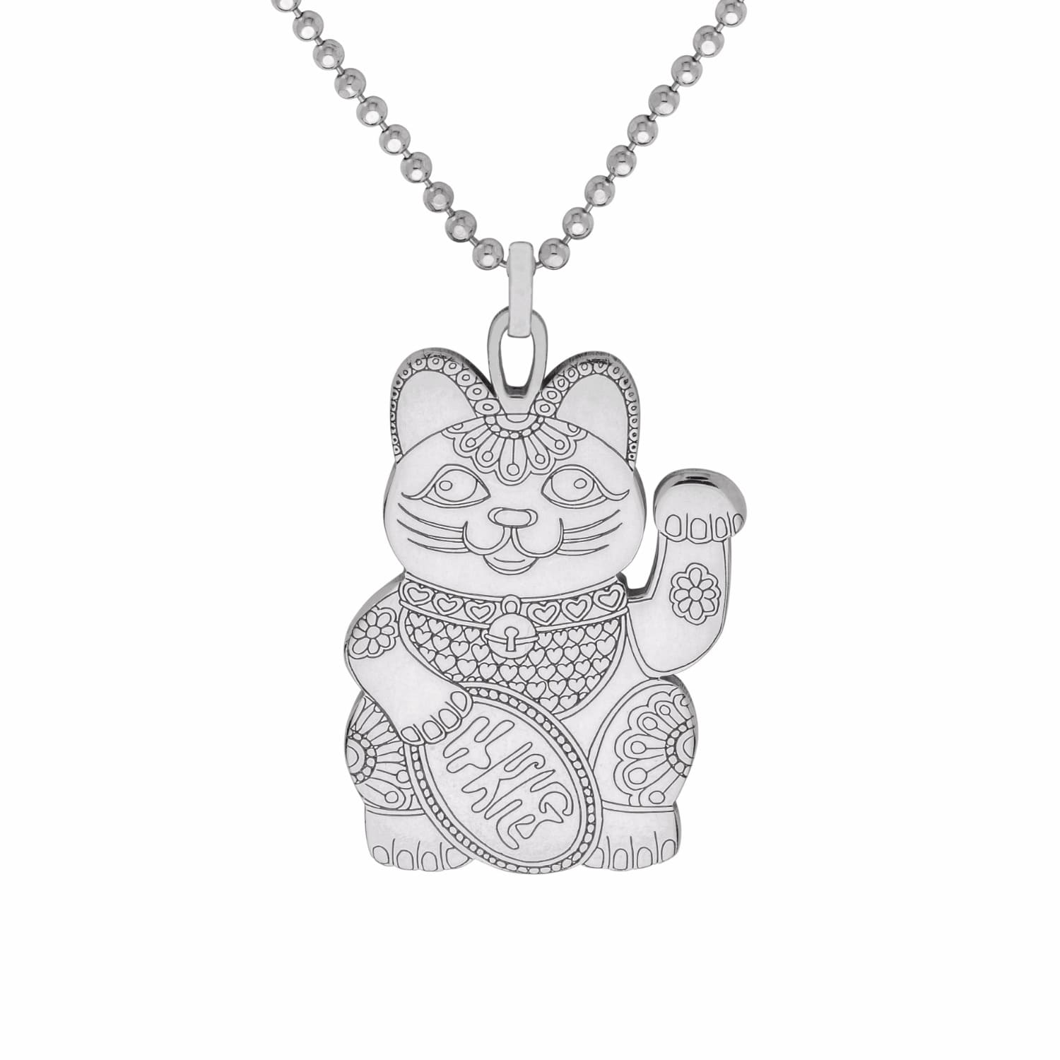 silver lucky cat