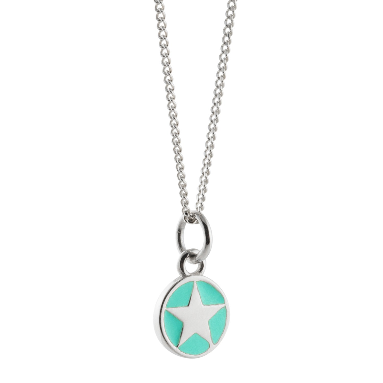 Lime Tree Design Women's Green Jade Enamel Star Necklace