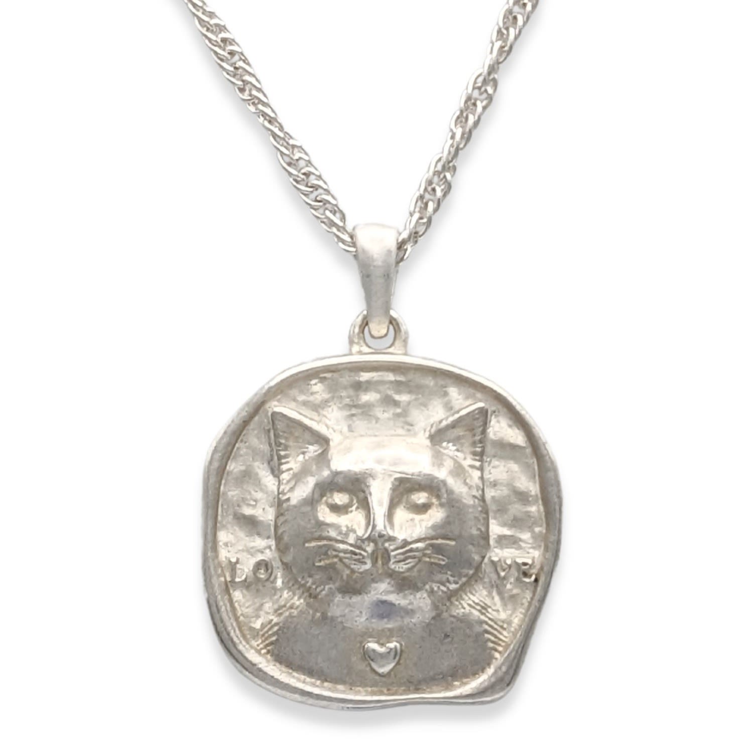 Frenvyrn Men's Silver / Green Lars Reversible Cat Coin Necklace, Sterling Silver In Multi