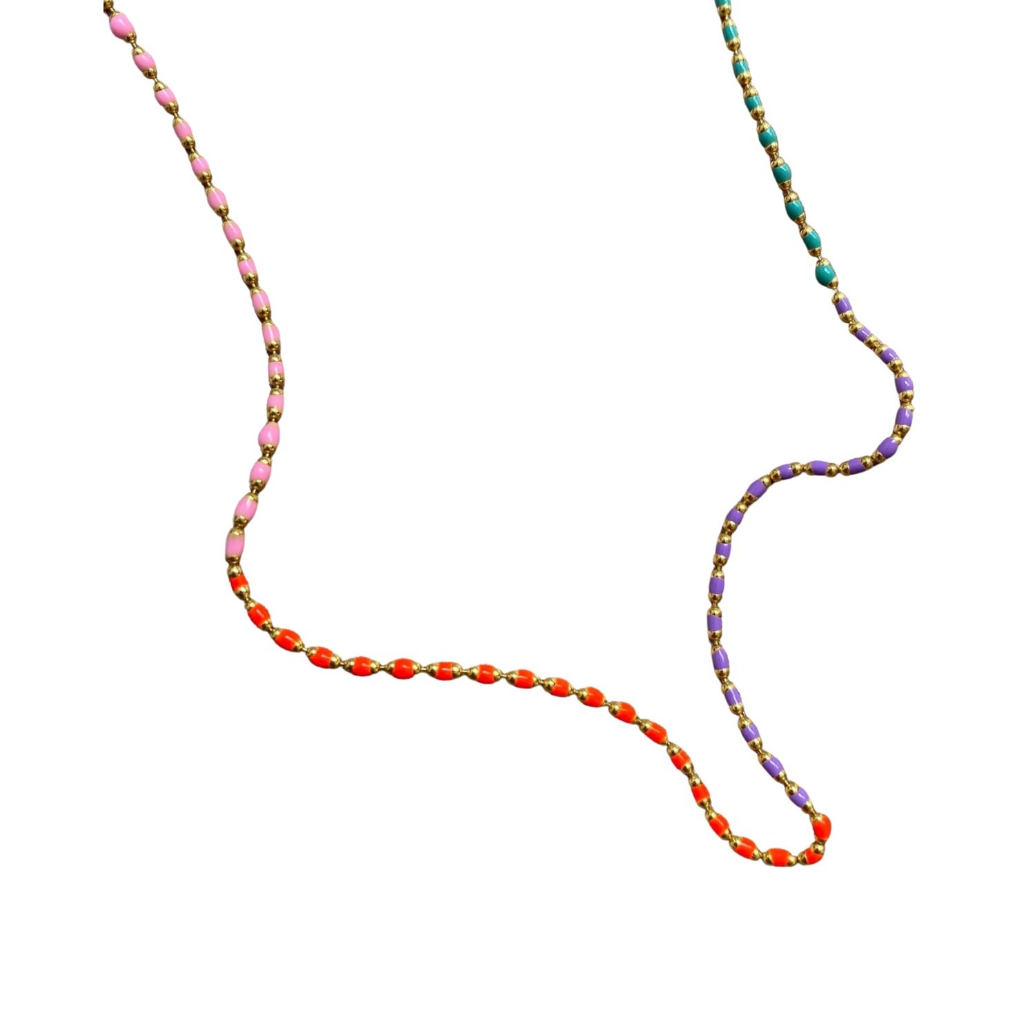 Spero London Women's Sterling Silver Enamel Mine Beaded Colourful Rainbow Necklace In Gray
