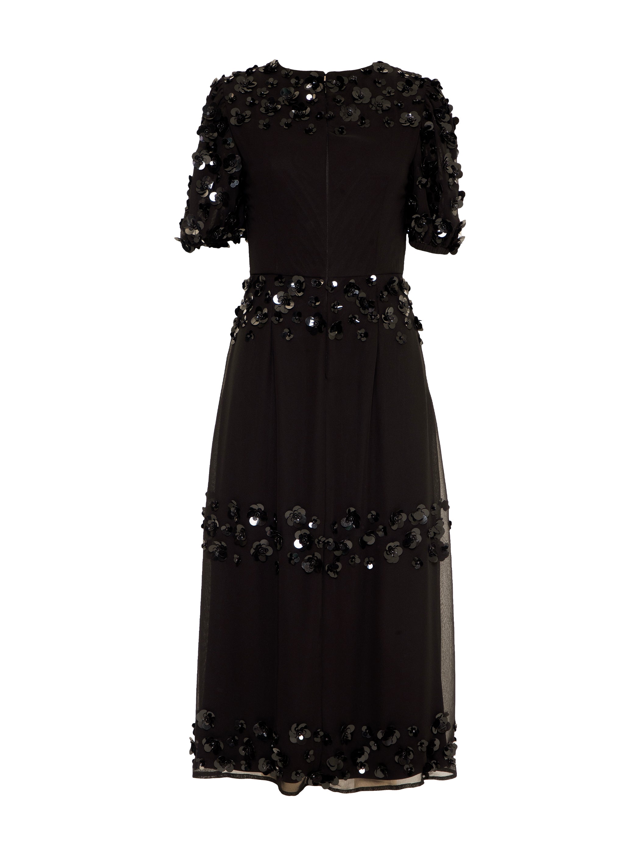 Morena Black Hand Embellished Midi Dress | Rose & Nancy | Wolf & Badger