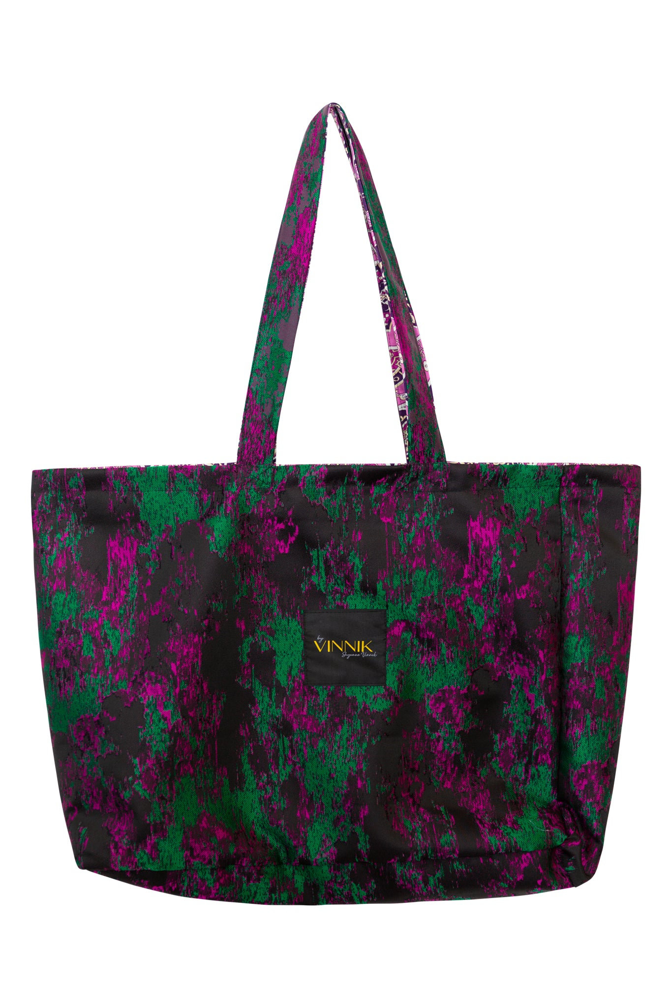 Byvinnik Women's Green / Black / Purple Flip Side Tote Bag In Maometto In Multi