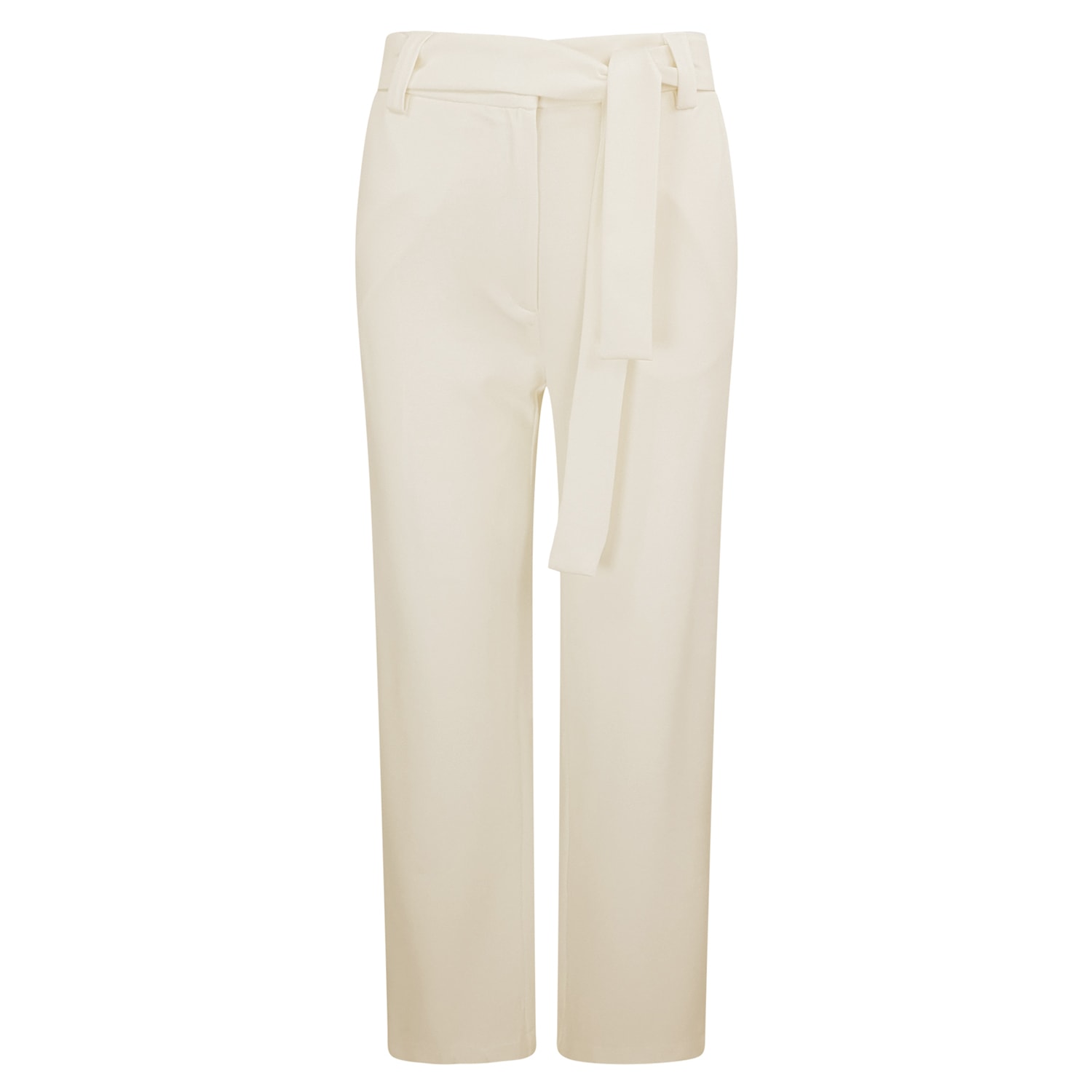 Women’s White Ecru Rayon-Blend Straight Legged Pants Medium Haris Cotton