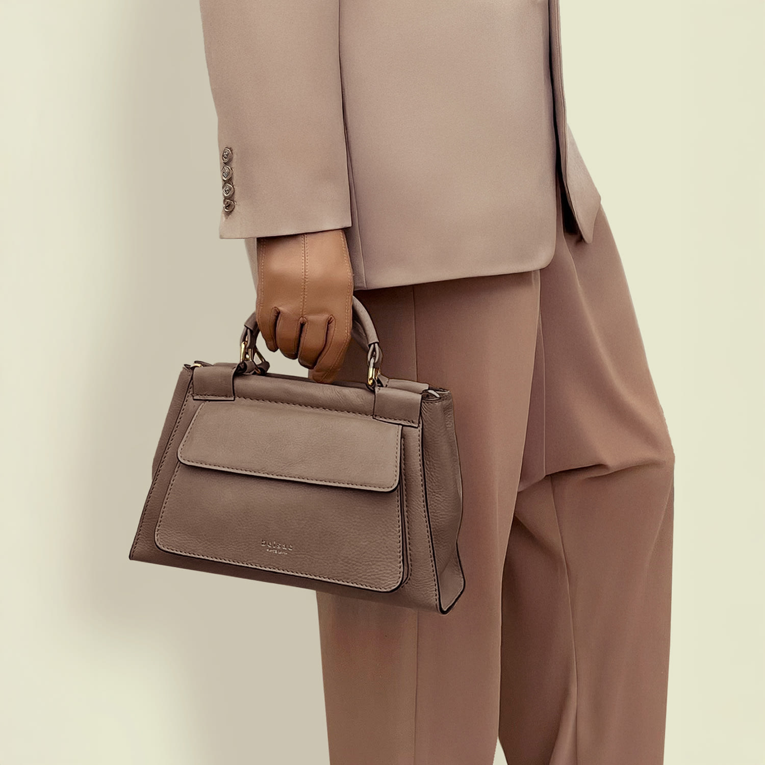 Belsac Women's Grey Rachel Taupe Leather Crossbody In Gray
