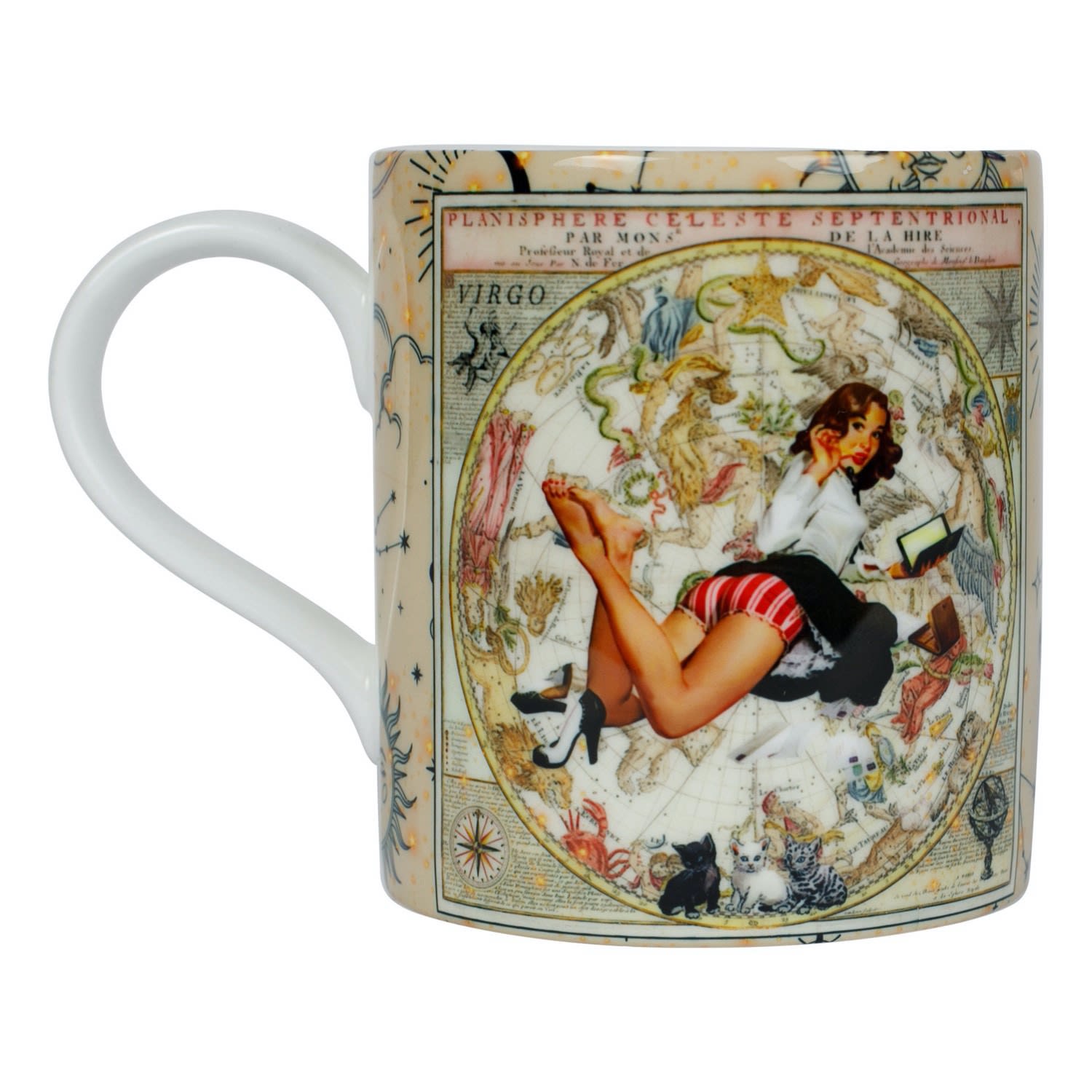 Gold Virgo Zodiac Bone China Mug Myrtle & Mary