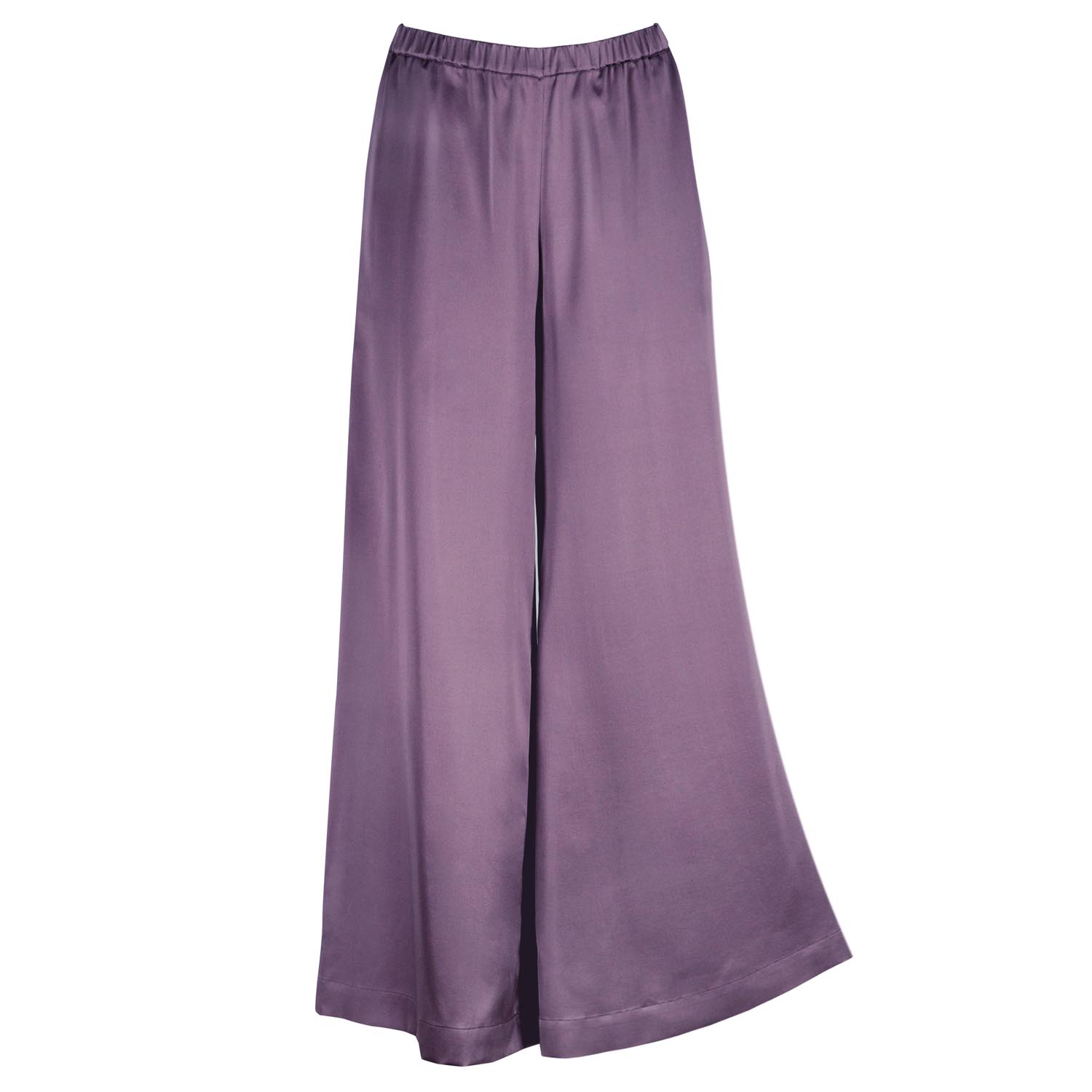 Women’s Pink / Purple Silk Wide Leg Pants Leto In Noble Purple Extra Small Alas