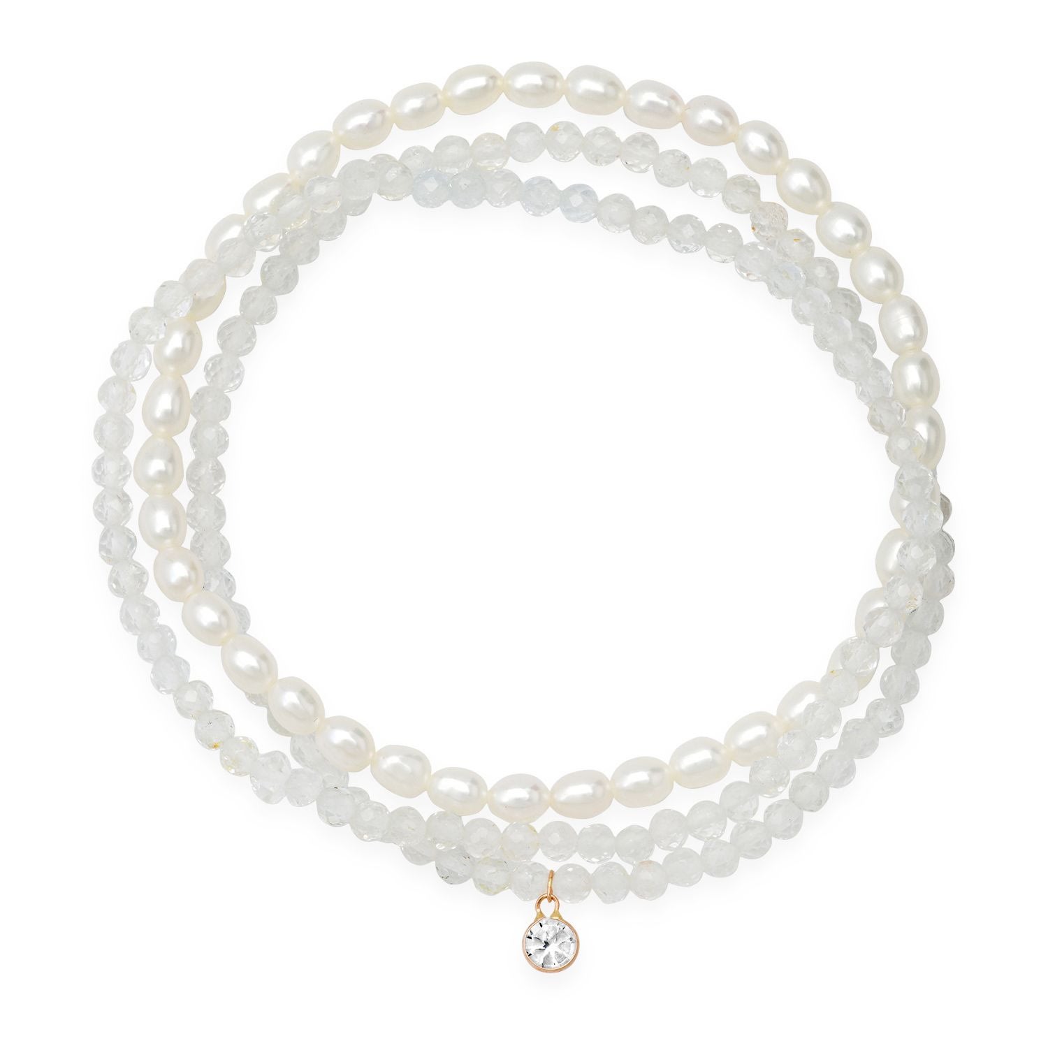 Women’s White Baby’s Breath Pearl Bracelets Soul Journey Jewelry