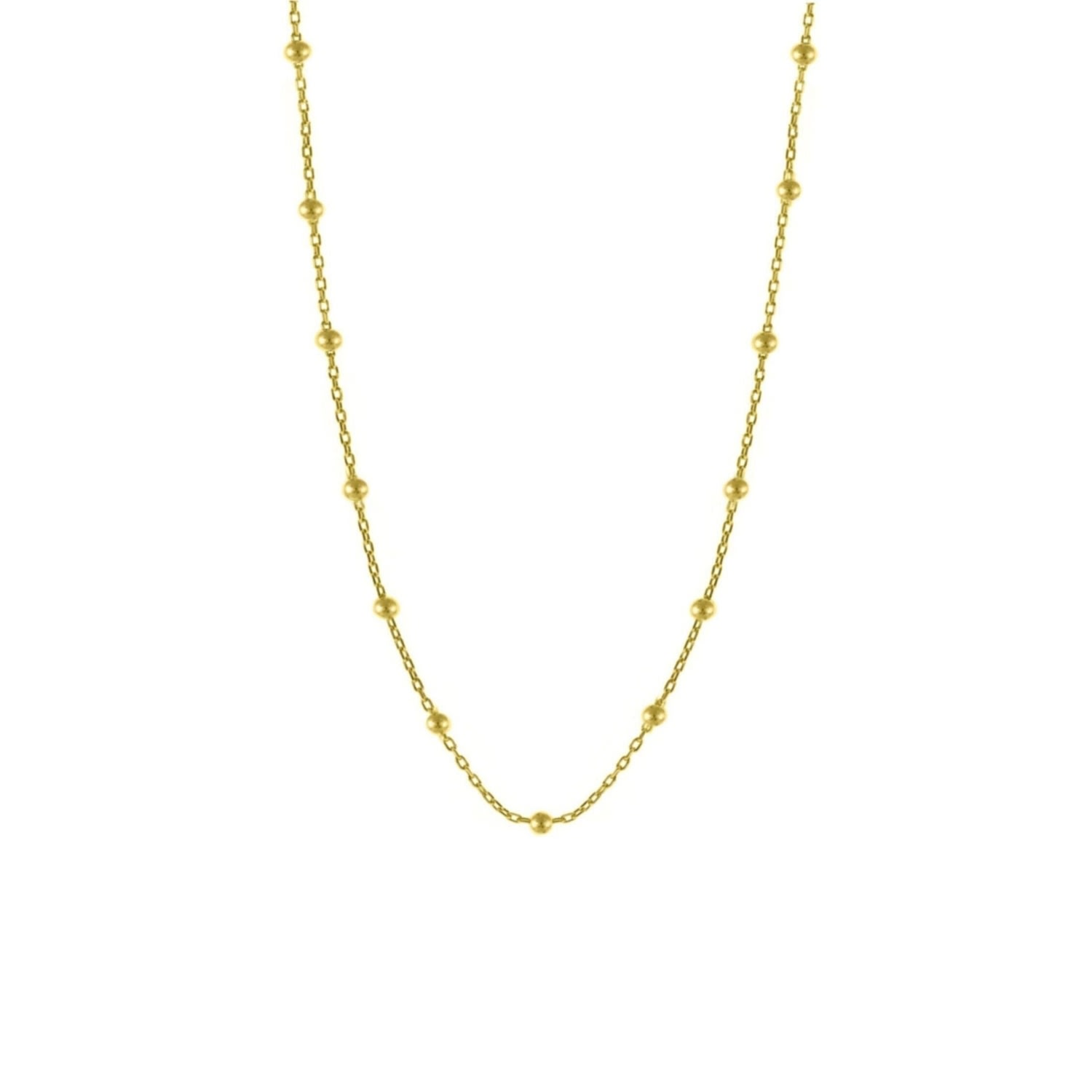 Spero London Women's Bead Chain Sterling Silver Satellite Necklace - Gold In Gold