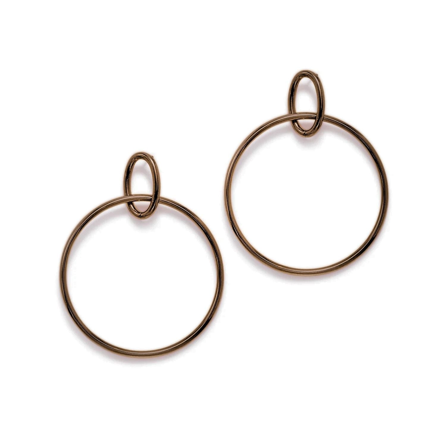 Jaredjamin Women's Brown Everly Antique Dangle Hoop Post Earrings In Brown