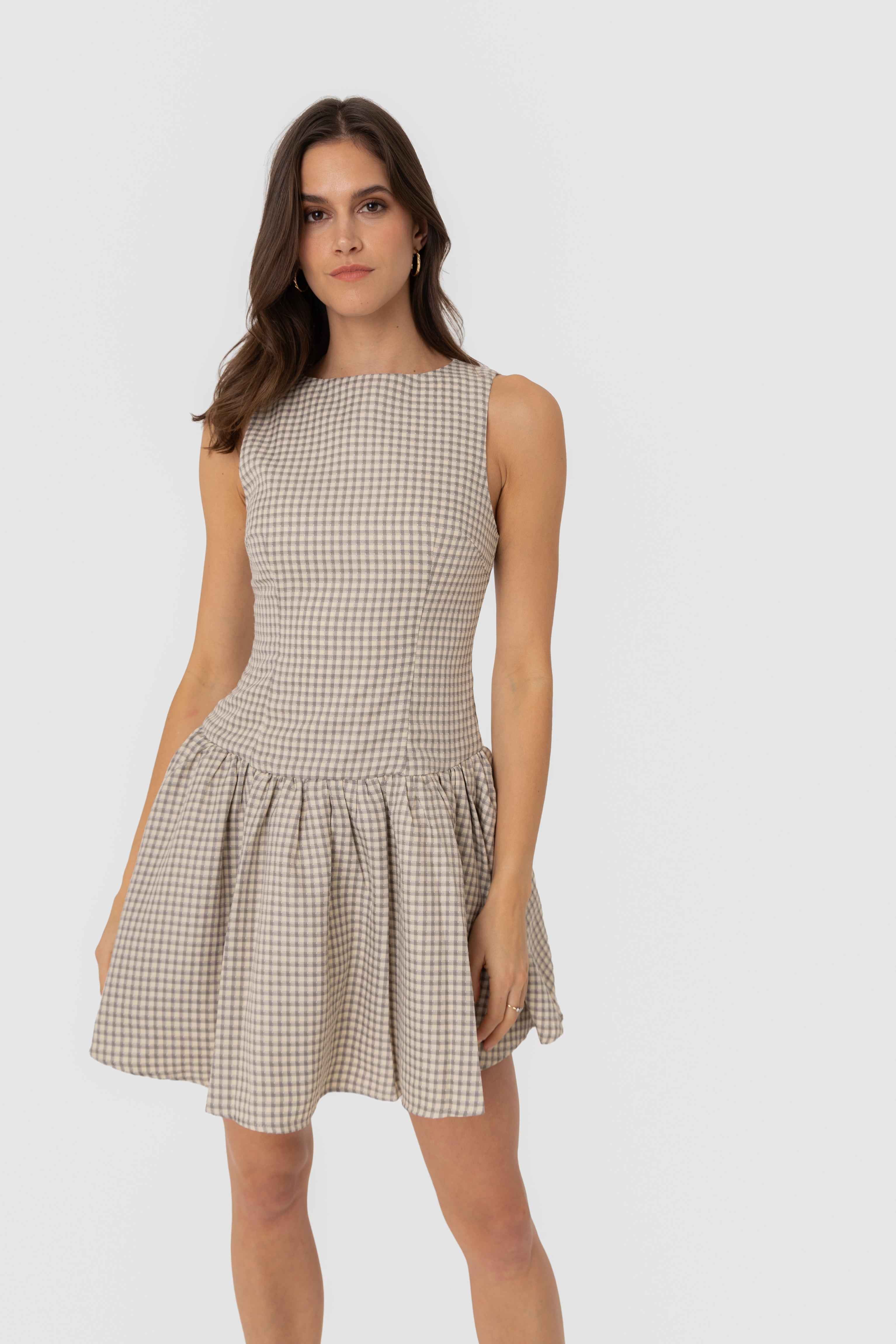 Twiggy Pure Cotton Gingham Check Mini Dres | AMY LYNN | Wolf & Badger