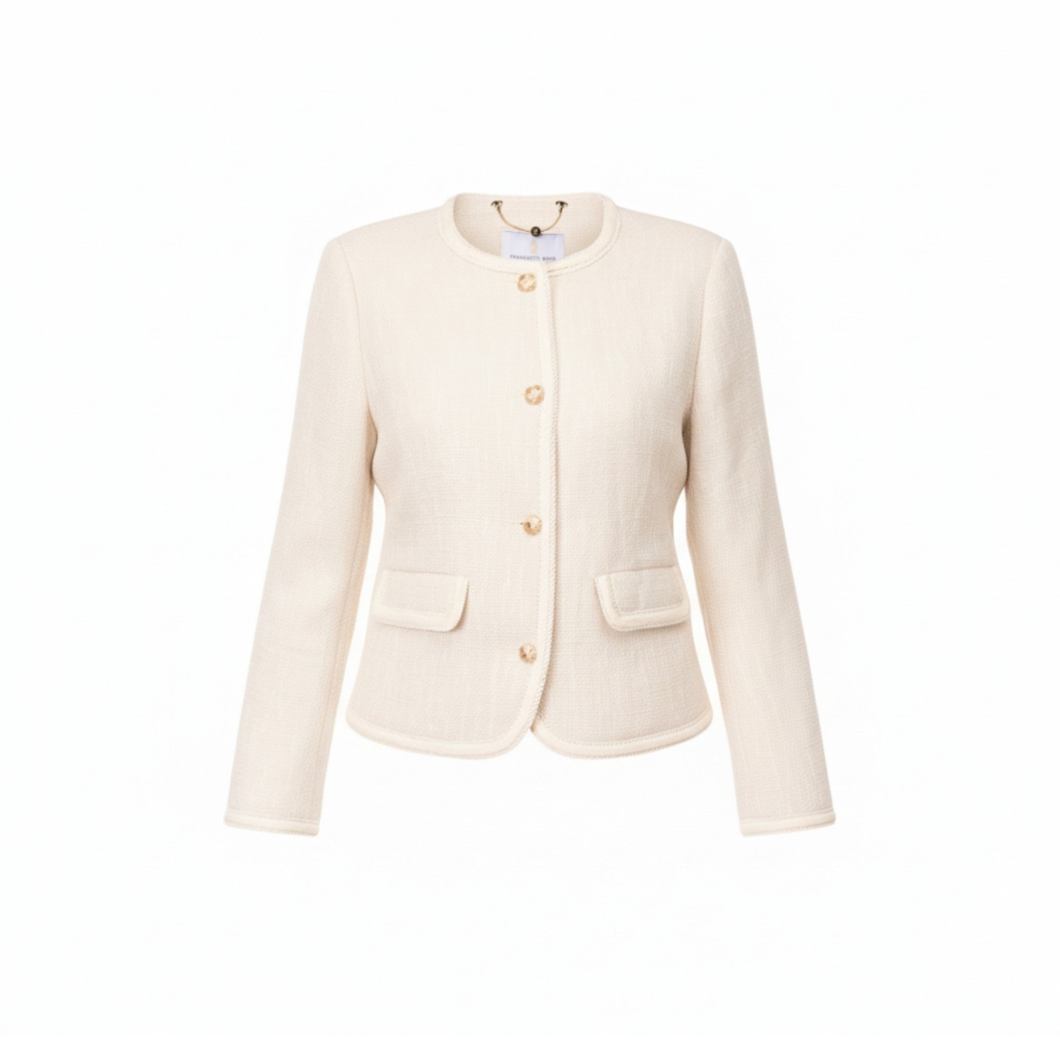 Women's Neutrals Milana Off White Weave Jacket | Medium | Franchetti Bond