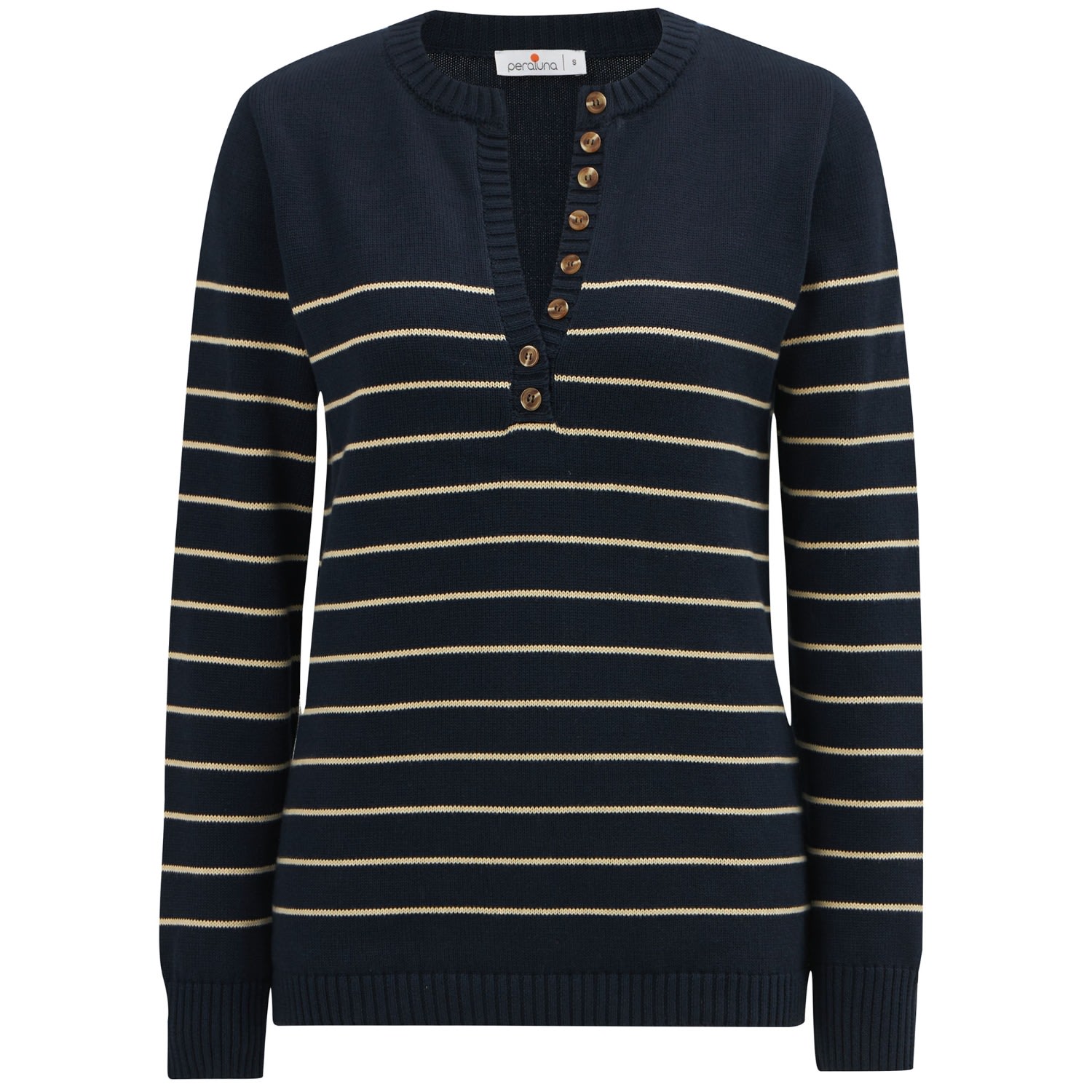 Women’s Beluga Seasonal Striped Knit Pullover Navy - Multicolour Small Peraluna