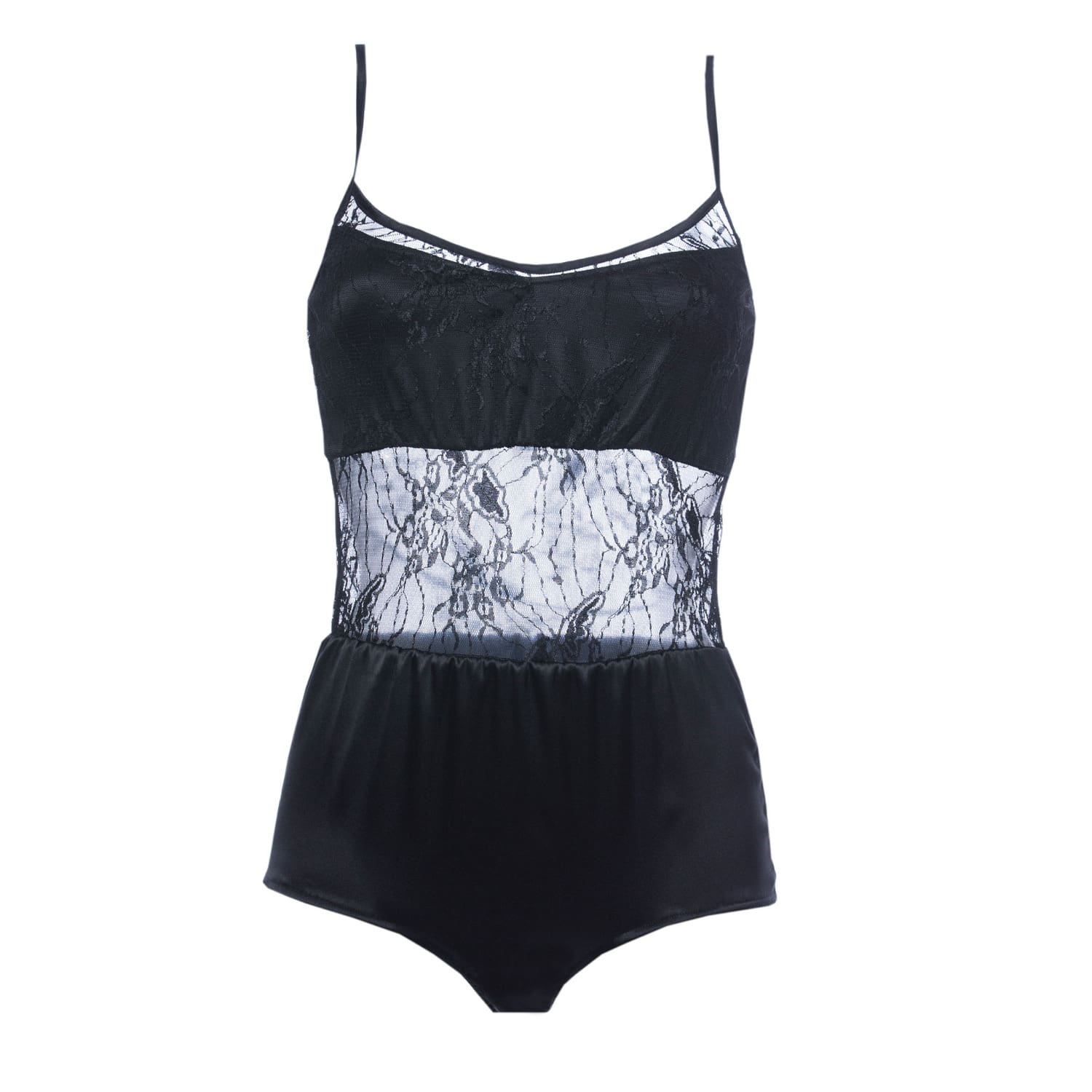 black silk bodysuit