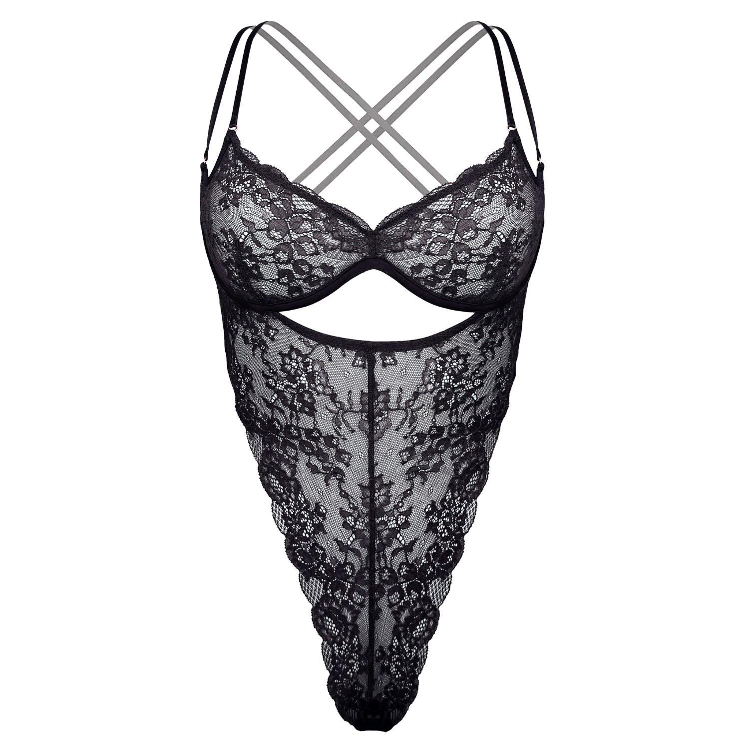 Monique Morin Lingerie Women's Rush Ouvert Bodysuit Black In Black