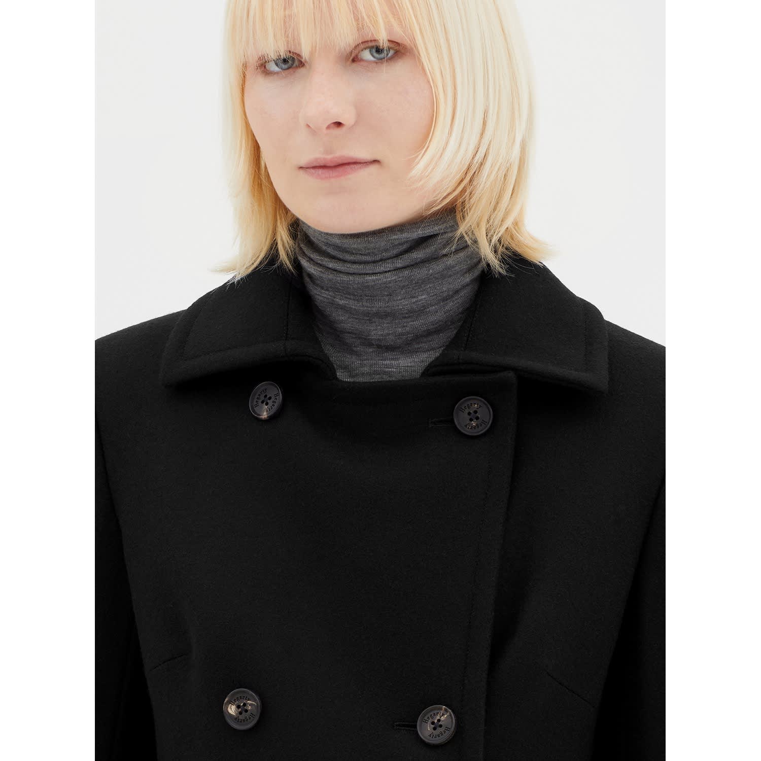 Women's Black Pea Coat by Hegarty