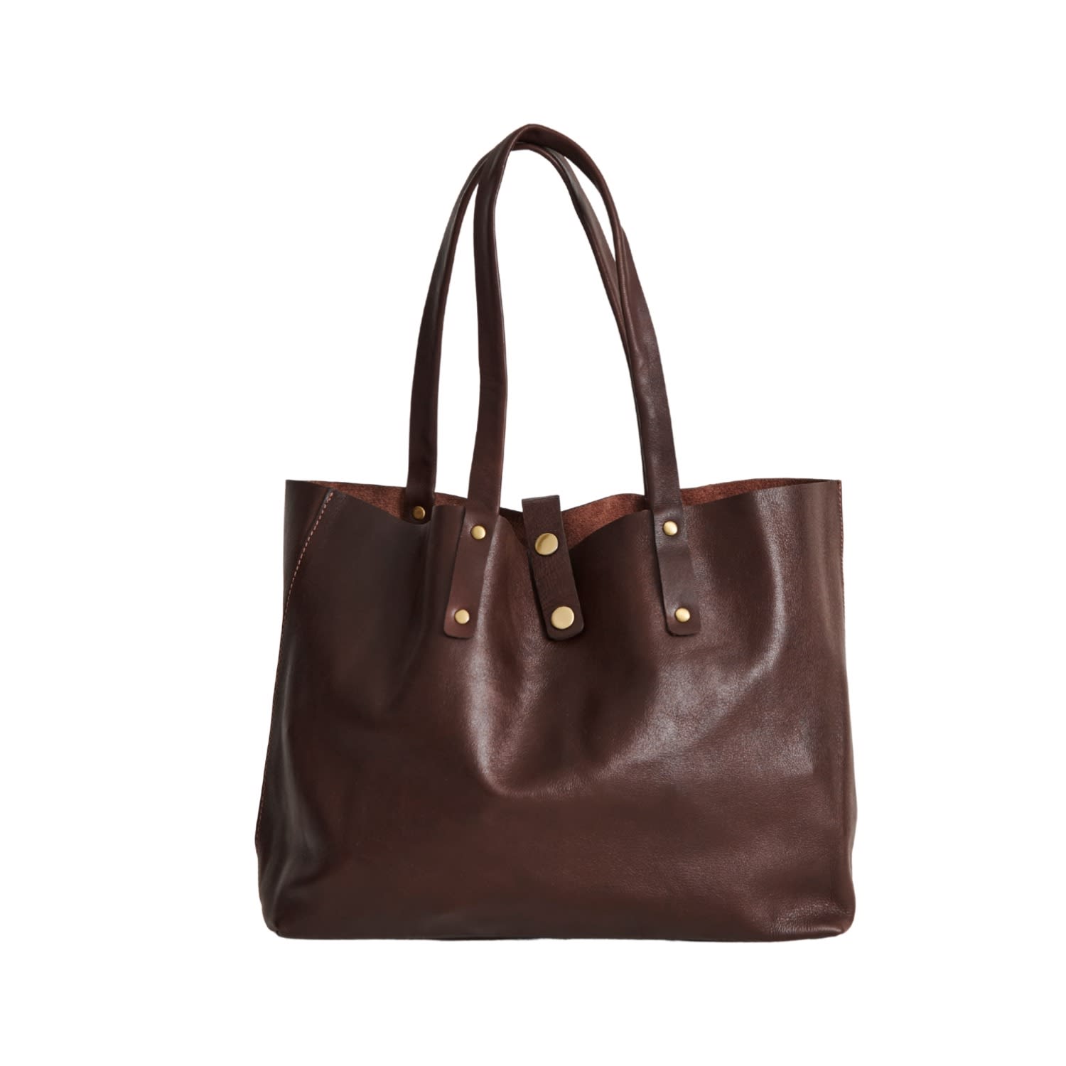 Vida Vida Women's Dark Brown Soft Luxury Leather Tote Bag