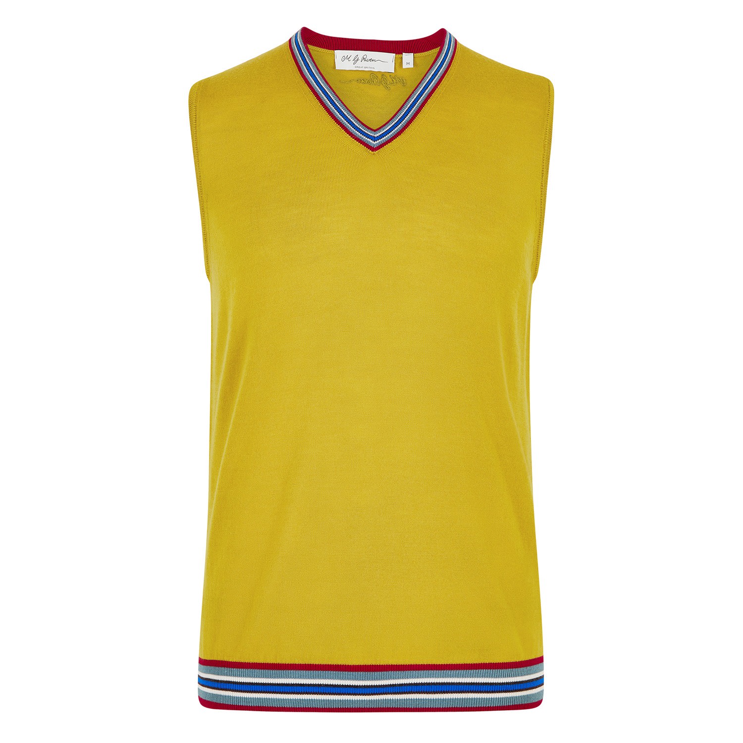 Mg Rivers Men's Yellow / Orange Mustard Extrafine Merino Tank Top In Yellow/orange
