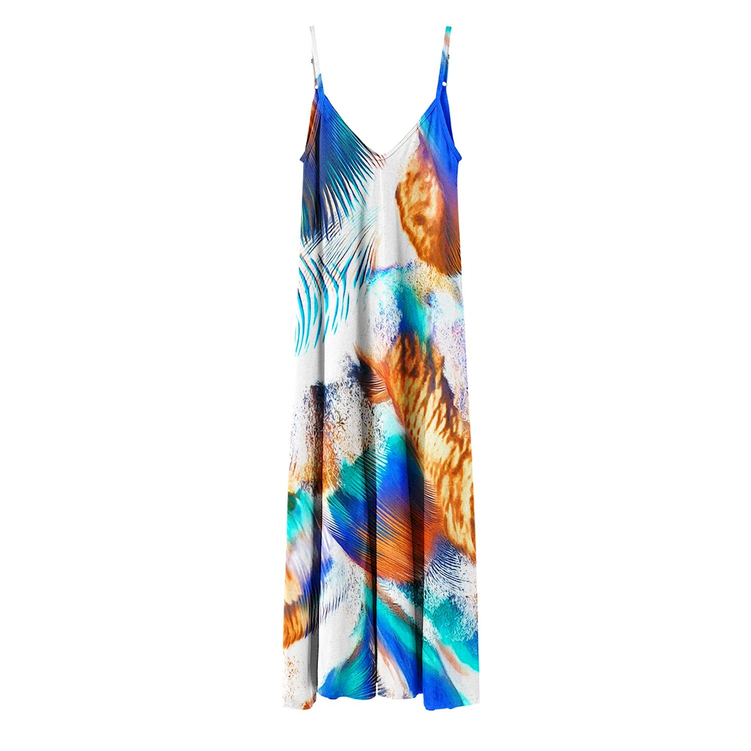 Aloha From Deer Women's White / Blue / Yellow Ocean Whisper Long Dress In Multi