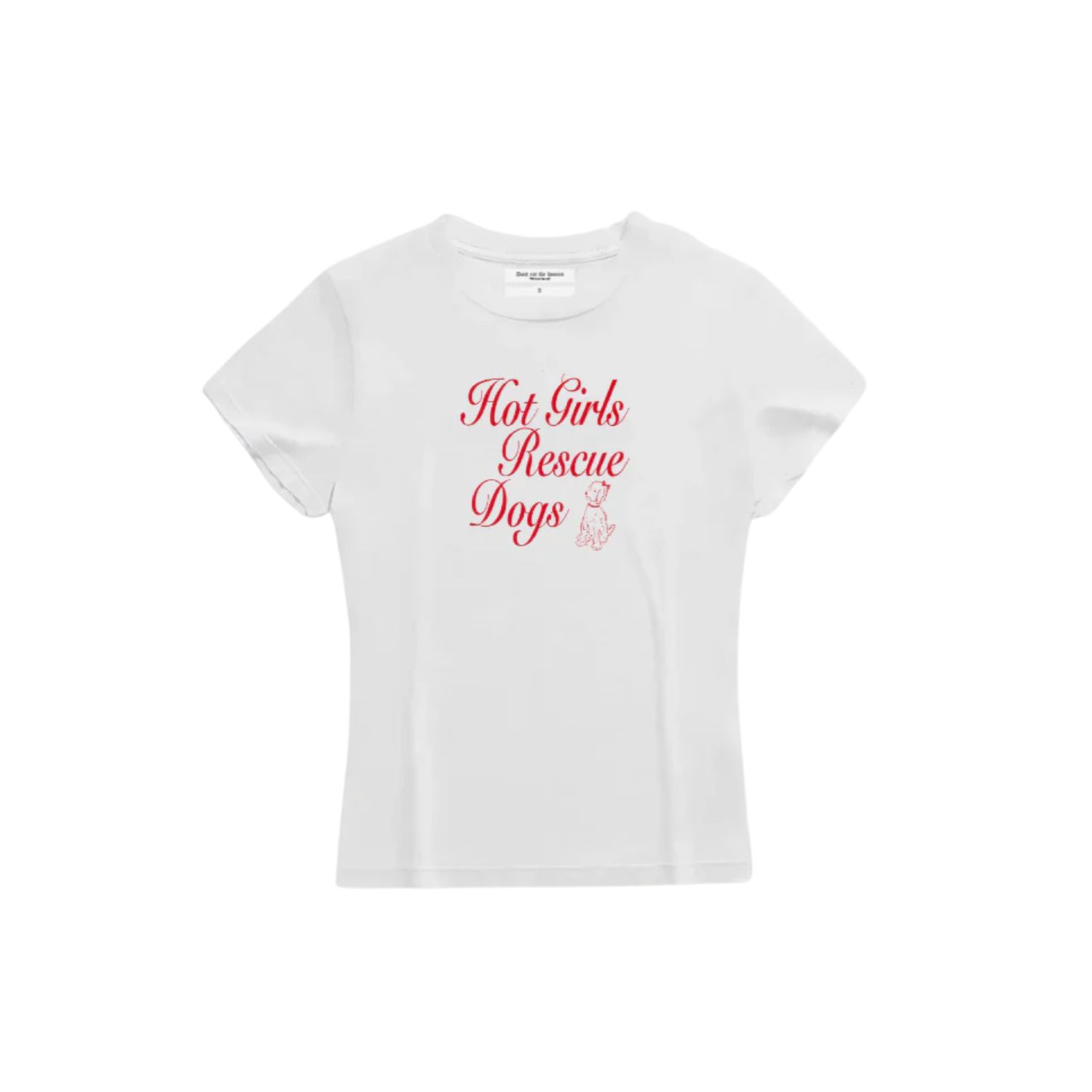 Dont Eat The Homies Women's Hot Girls Rescue Dogs Baby Tee White In White