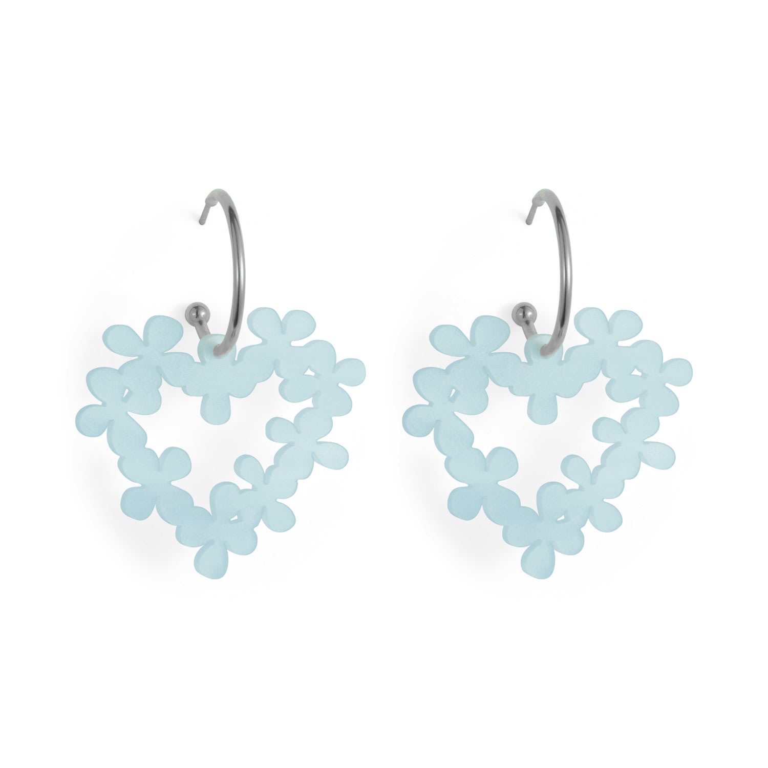 Toolally Women's Blue / Silver Mini Hearts In Flowers - Island Blue & Silver In Blue
