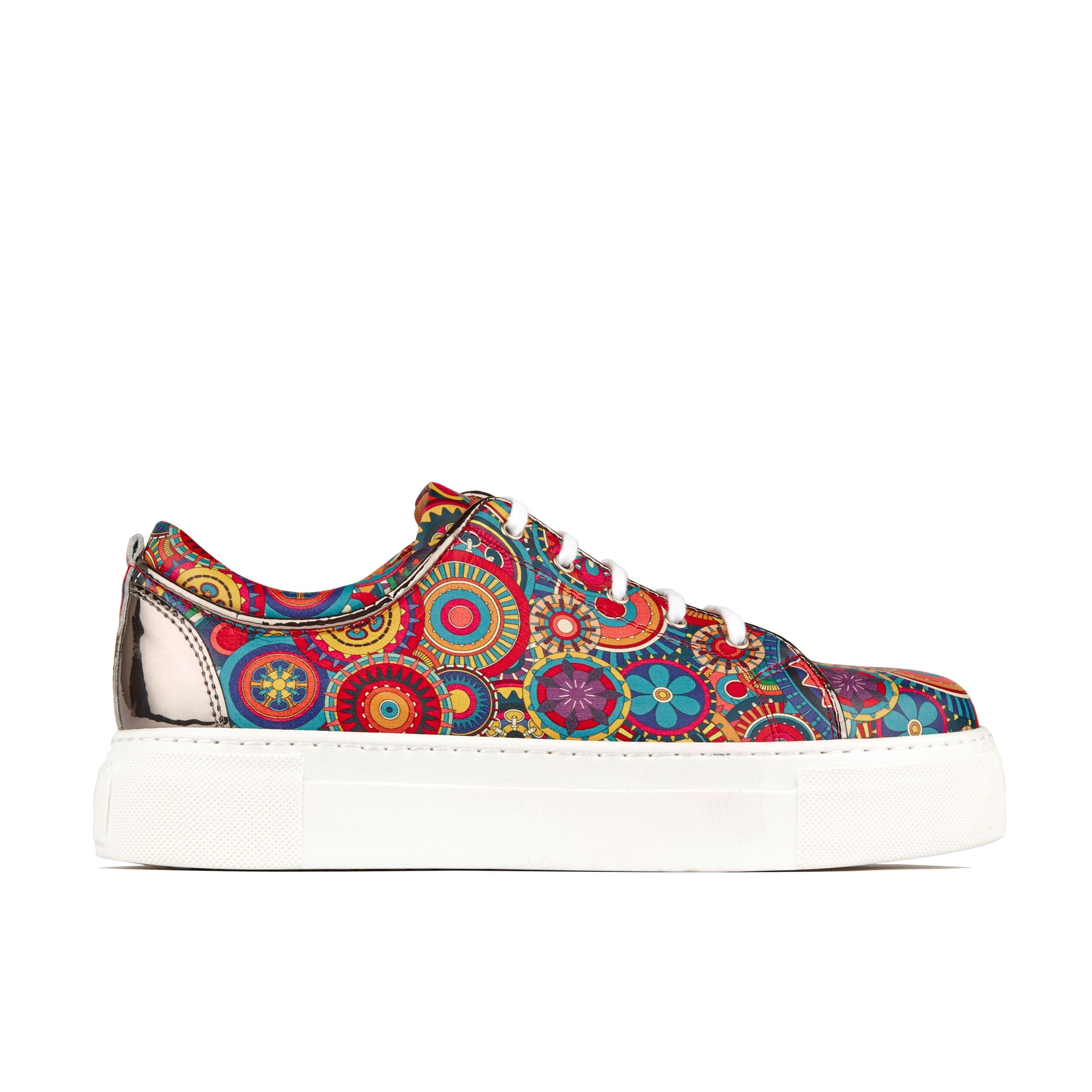 Embassy London Usa Camila - Silver & Signature Print - Womens Designer Sneakers In Gray
