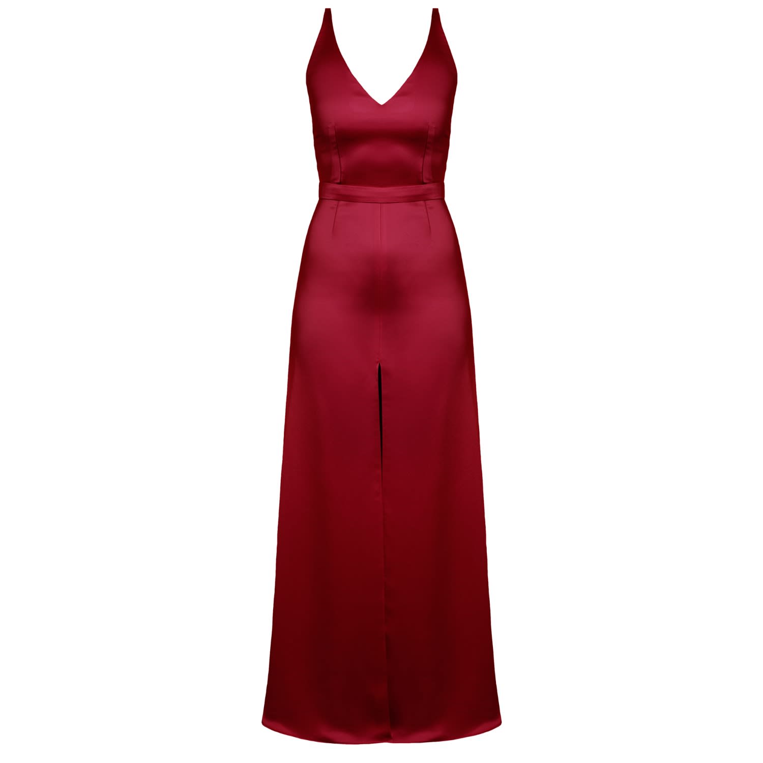 red satin maxi