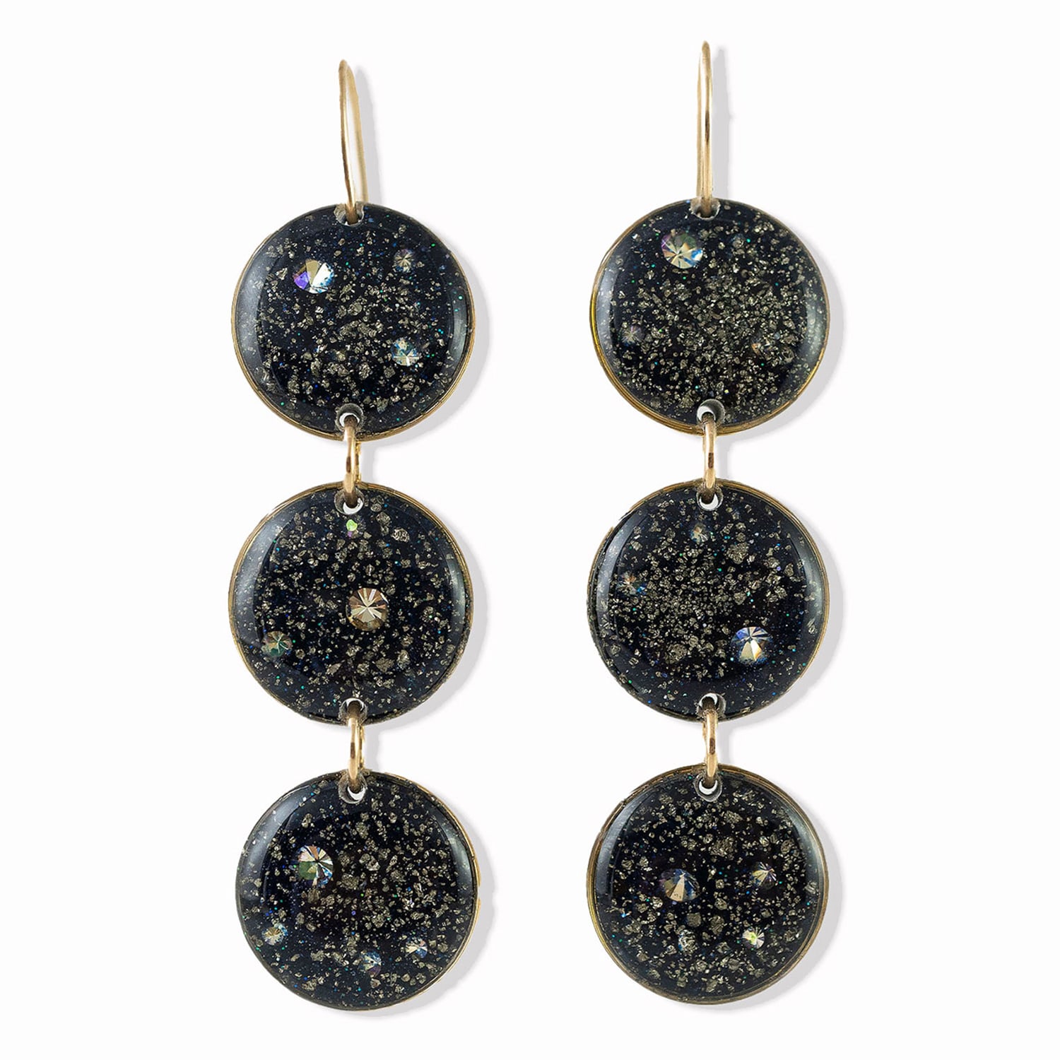 Women’s Black Statement Galaxy Round Earrings Kate Koel