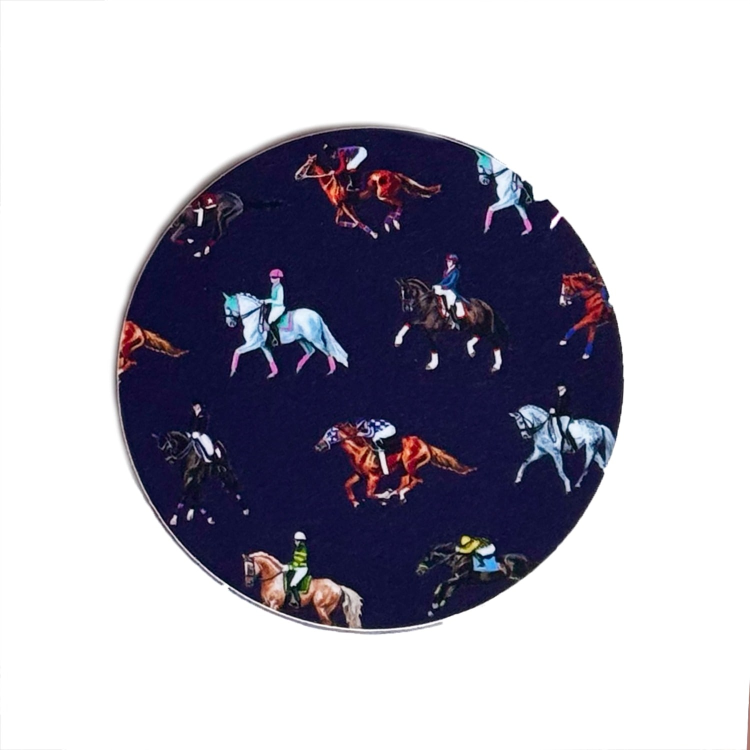Jessica Anderton Designs Blue Dressage & Racehorses Drinks Coasters - Set Of 4