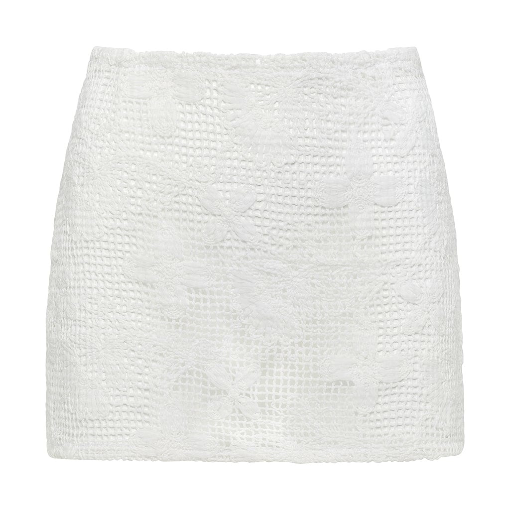 Montce Women's White Margarita Floral Lace Micro Skirt In White