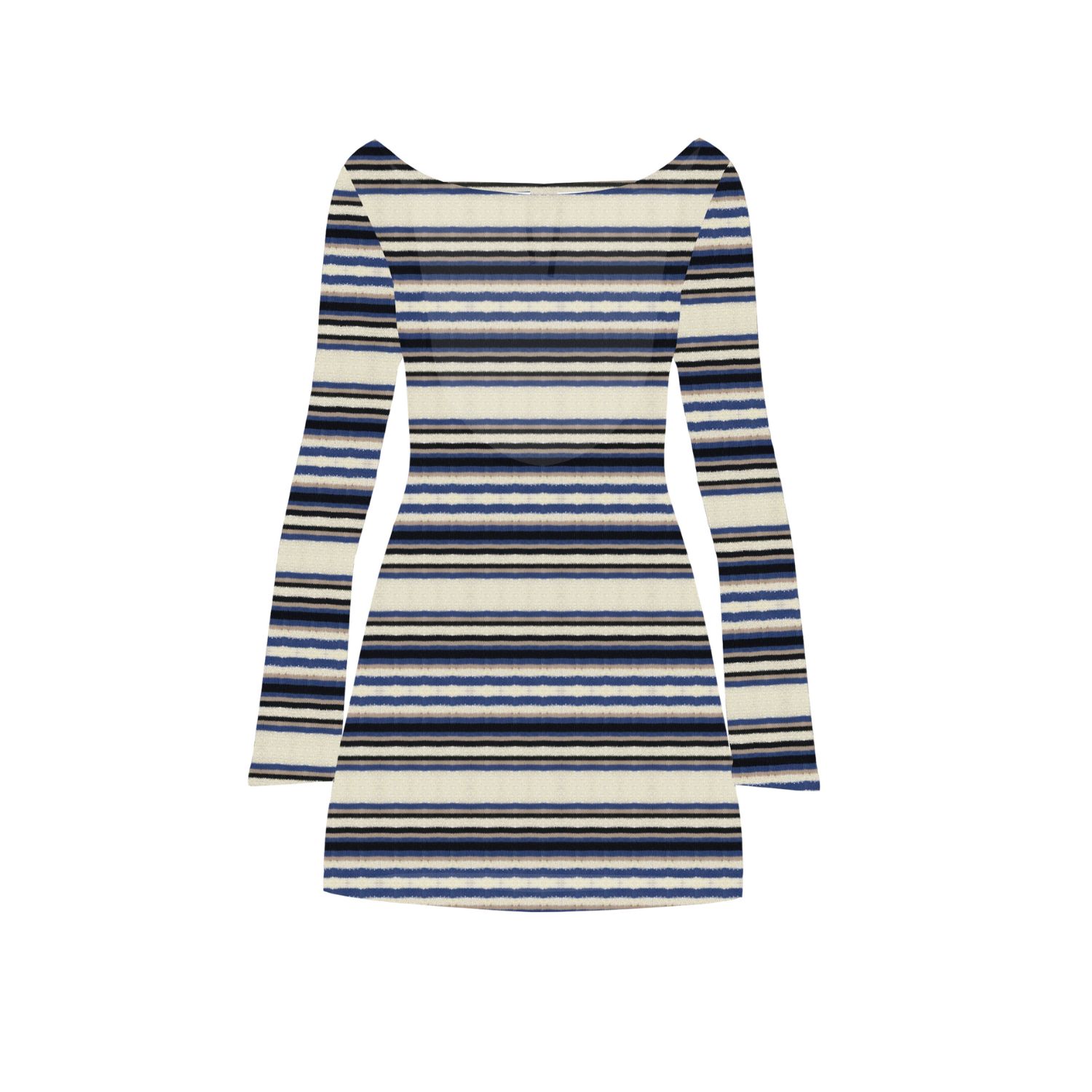 Blackbough Swim Women's Black / White Meredith Open Back Dress / Half Time Stripe In Multi