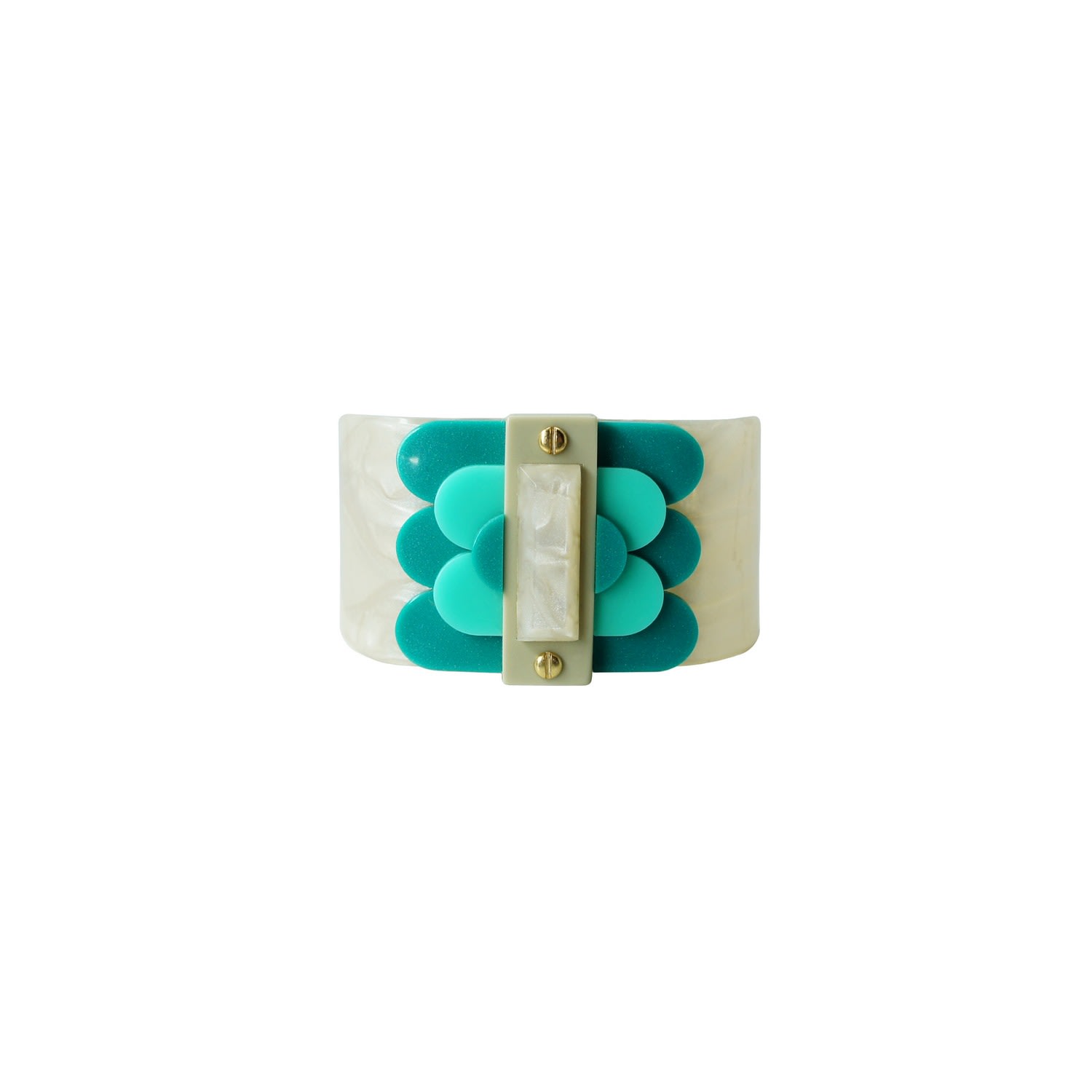 Gissa Bicalho Women's Handmade Bracelet Scales Turquoise Green In Green