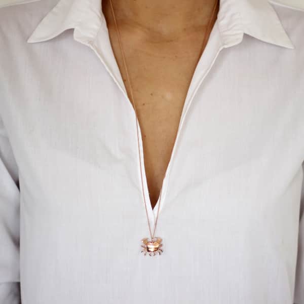 Gucci Crab Necklace Rose Gold In Crab