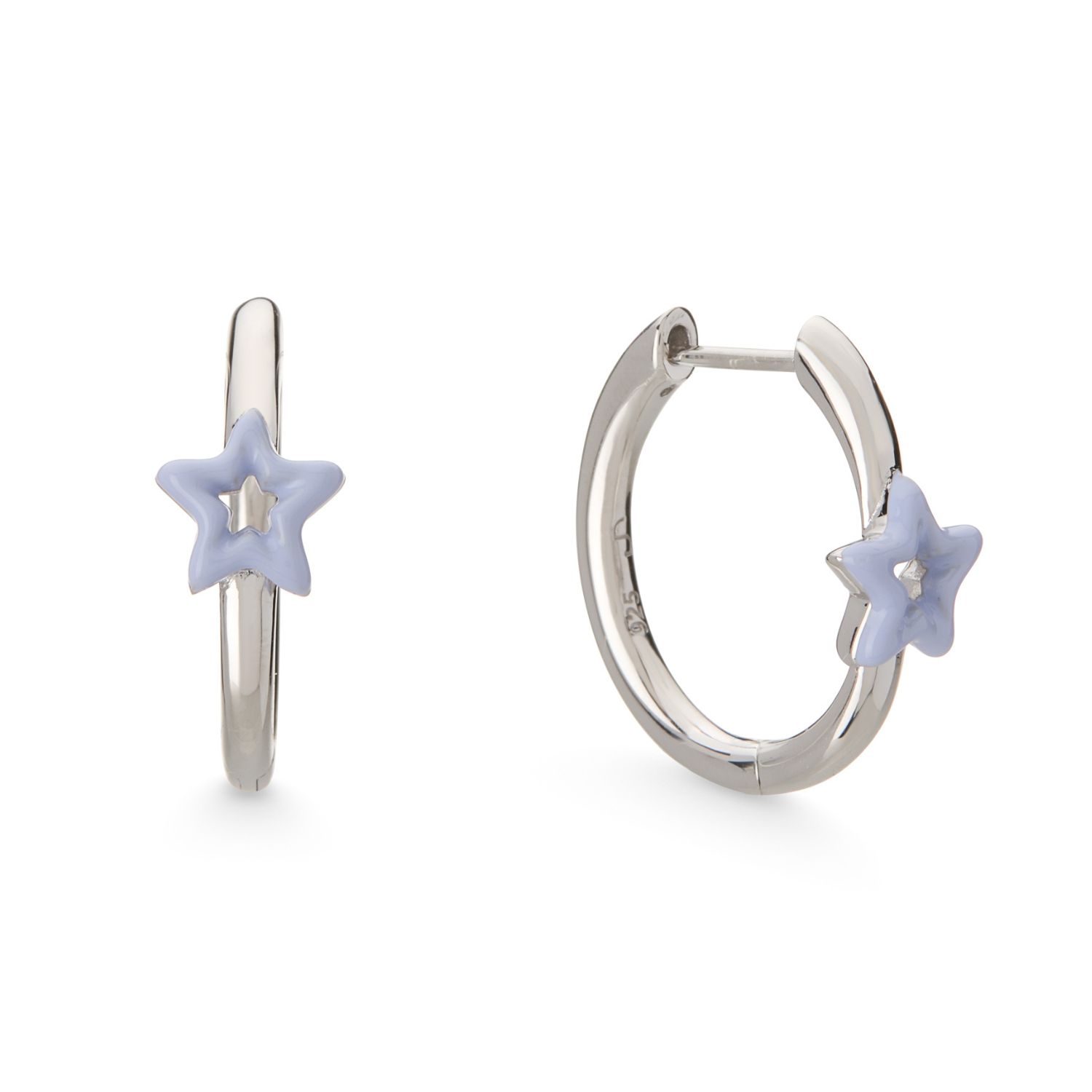 Dolcetto Designs Women's Pink / Purple / Silver Cometa Enamel Star Hoop Earrings - Recycled Silver