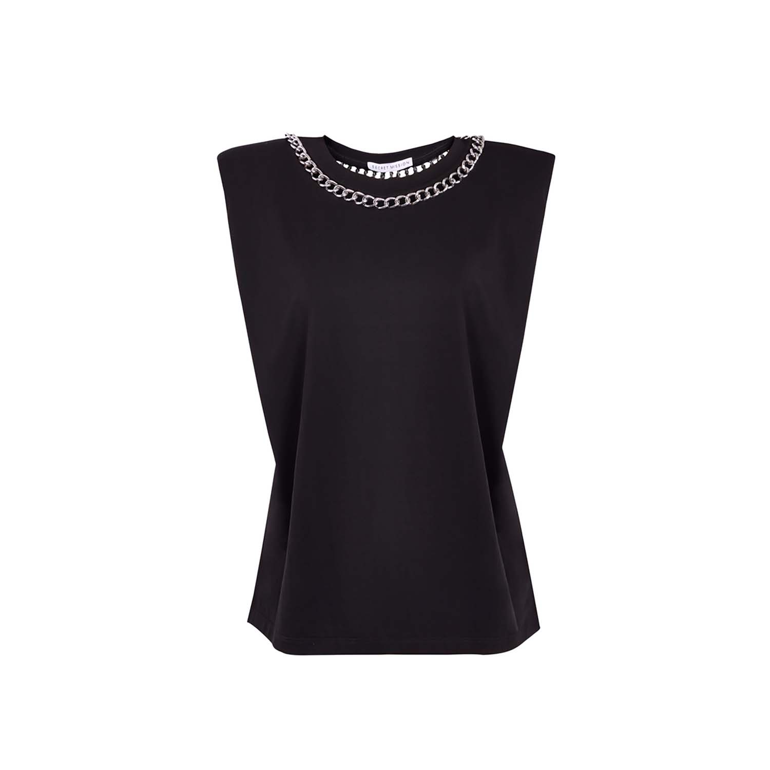 Women’s Black Roxanne Top - Organic Cotton Extra Small Secret Mission