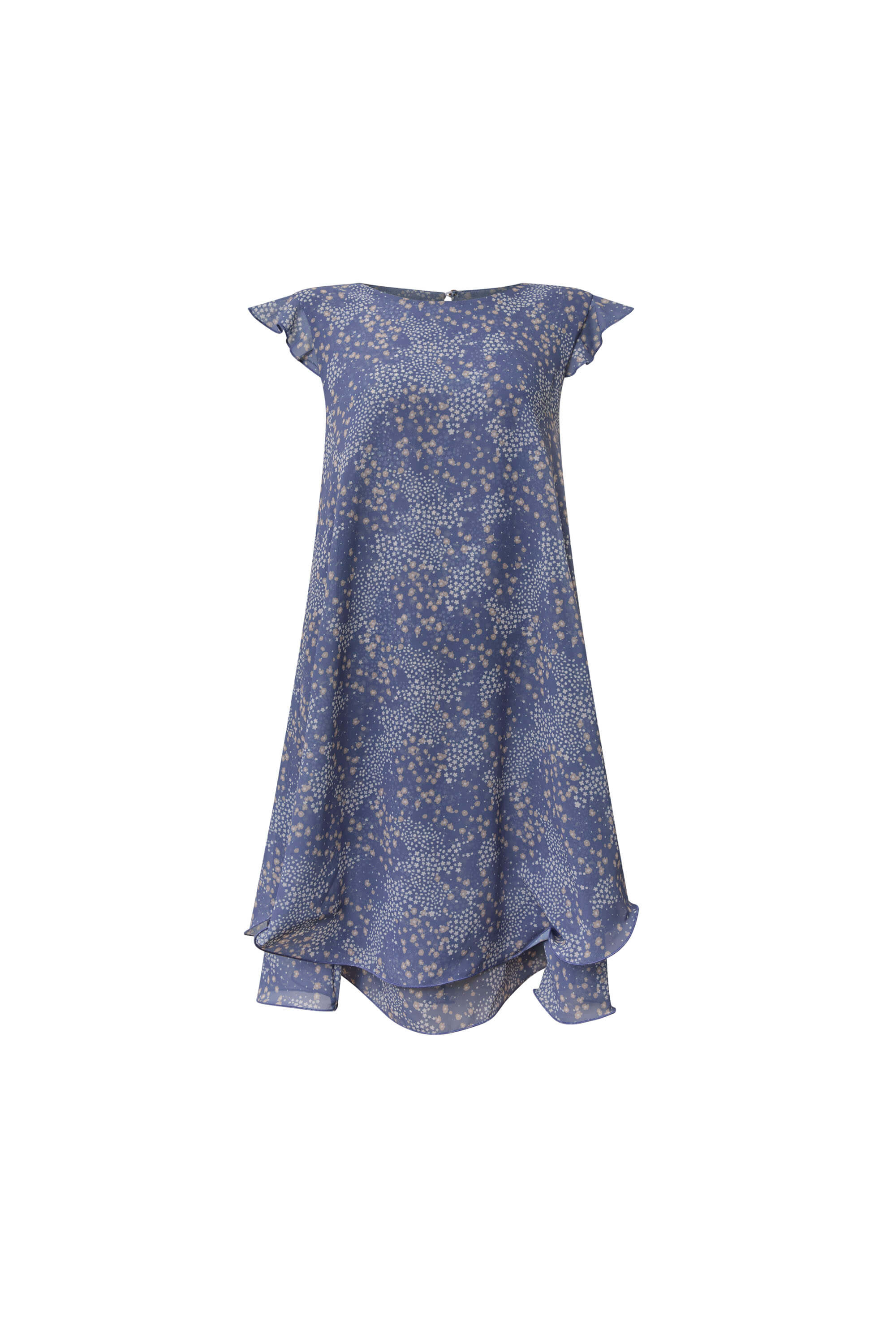 James Lakeland Women's Blue Dotted-flower Mini Navy Dress In Blue