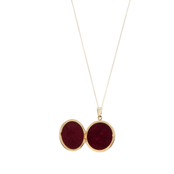 Lily & Roo Large Solid Gold Round Locket Necklace In Locket
