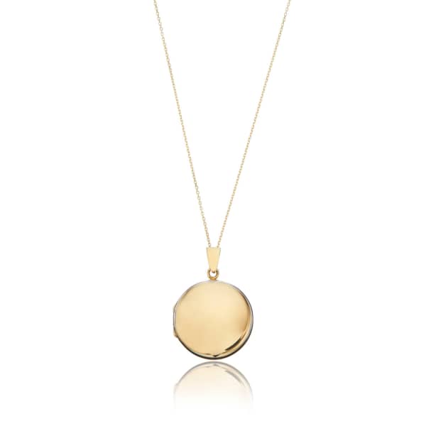 Lily & Roo Large Solid Gold Round Locket Necklace In Locket