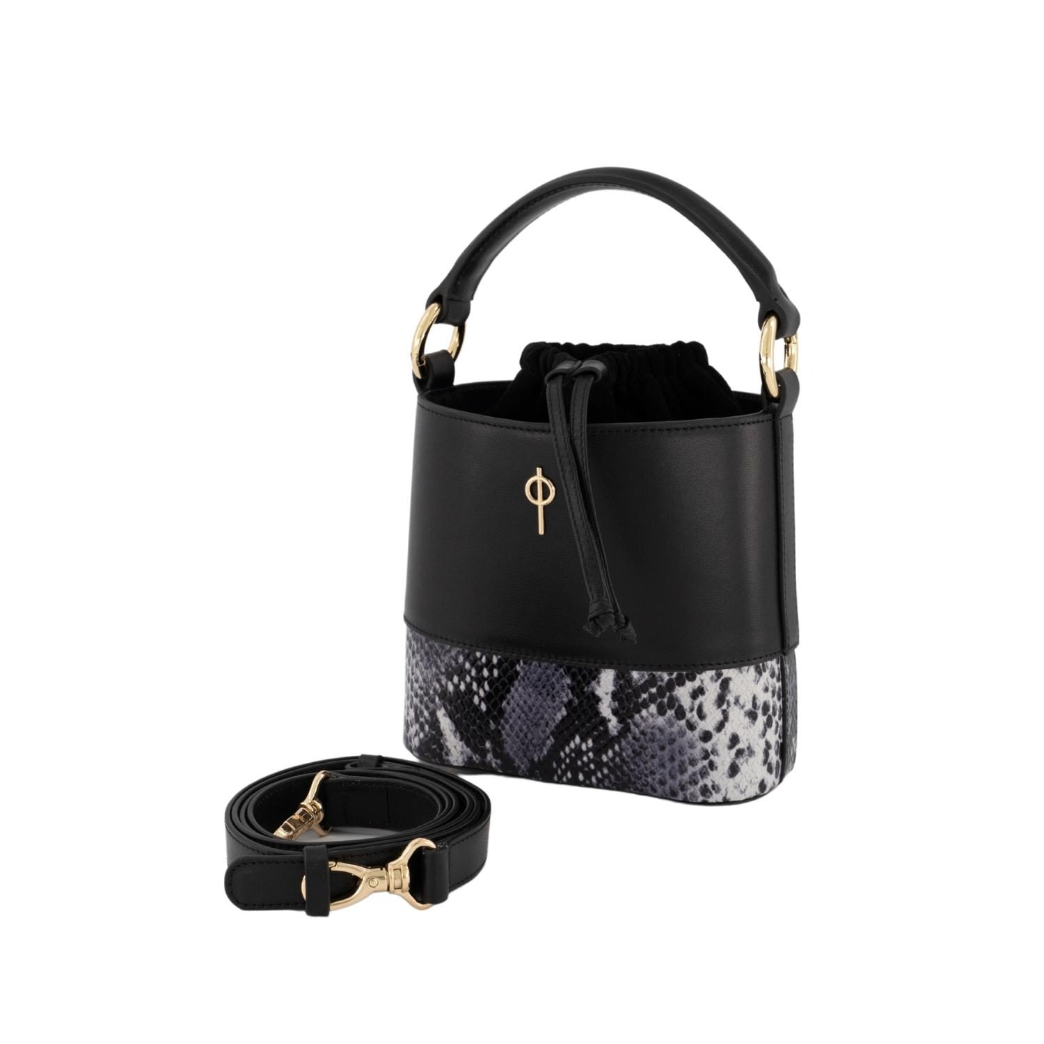 Women’s Noa Snake Bucket Bag - Black Otrera