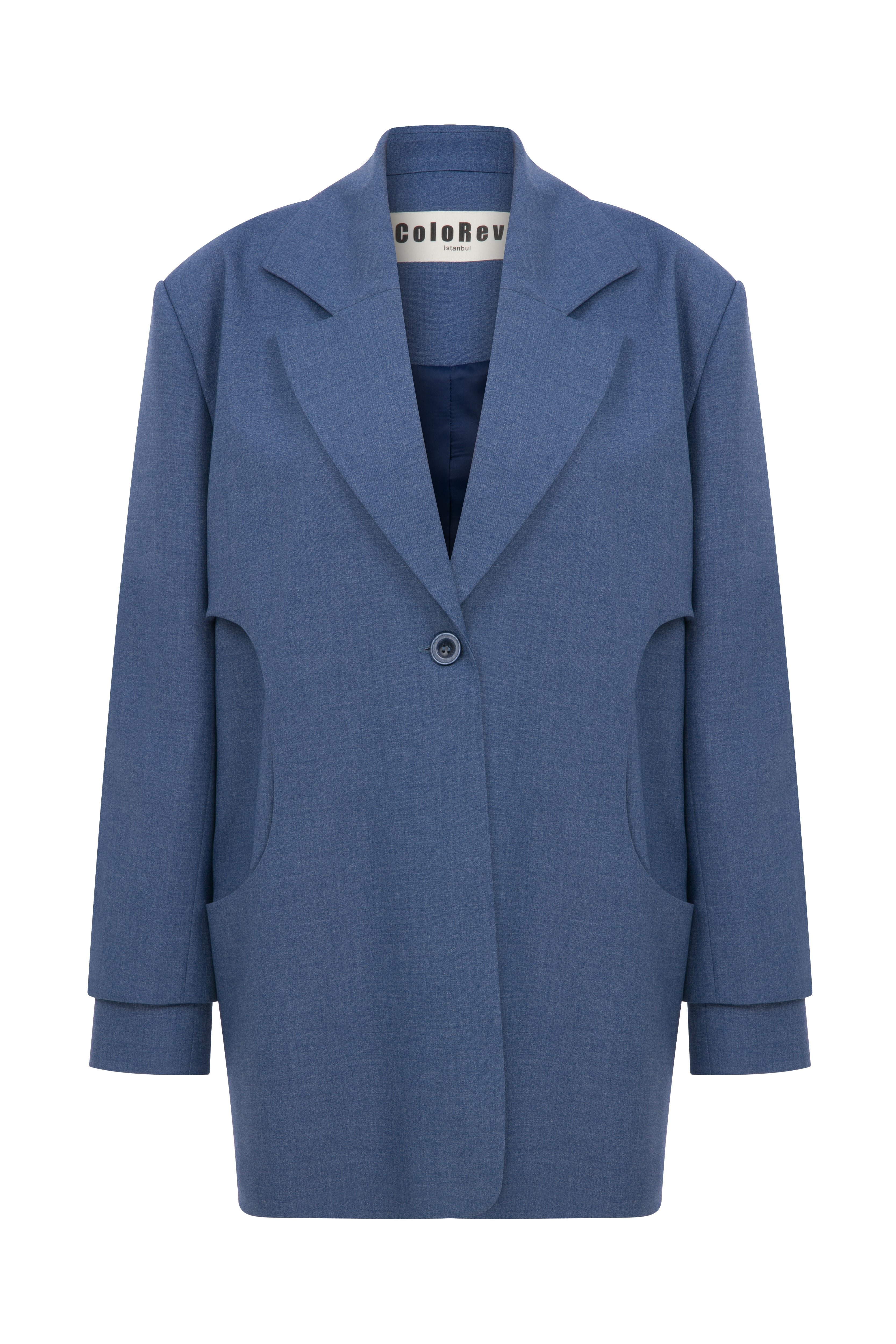 Coloreve Women's Blue Hole Blazer In Blue