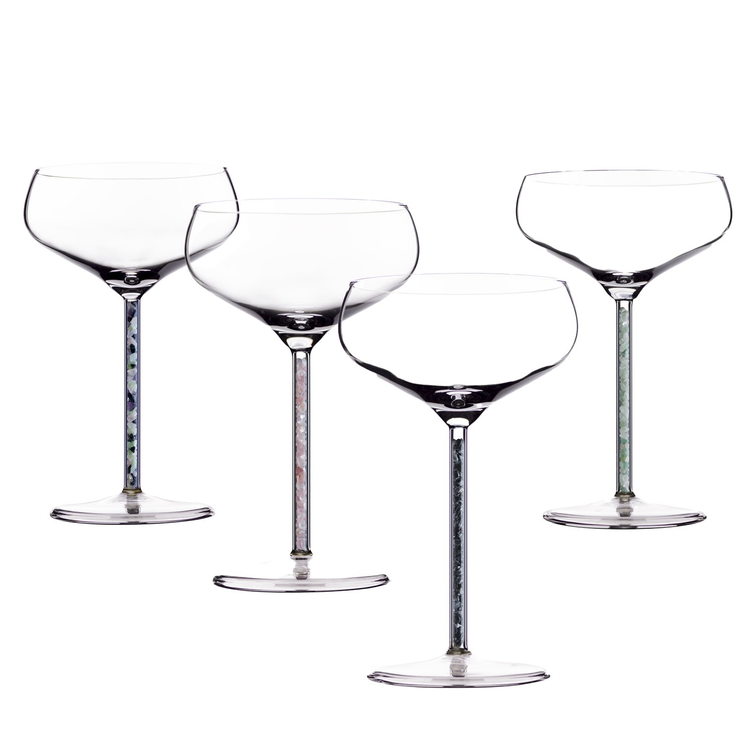 Greatfool Neutrals Champagne Cocktail Coupe - Assorted - Four Piece In Transparent
